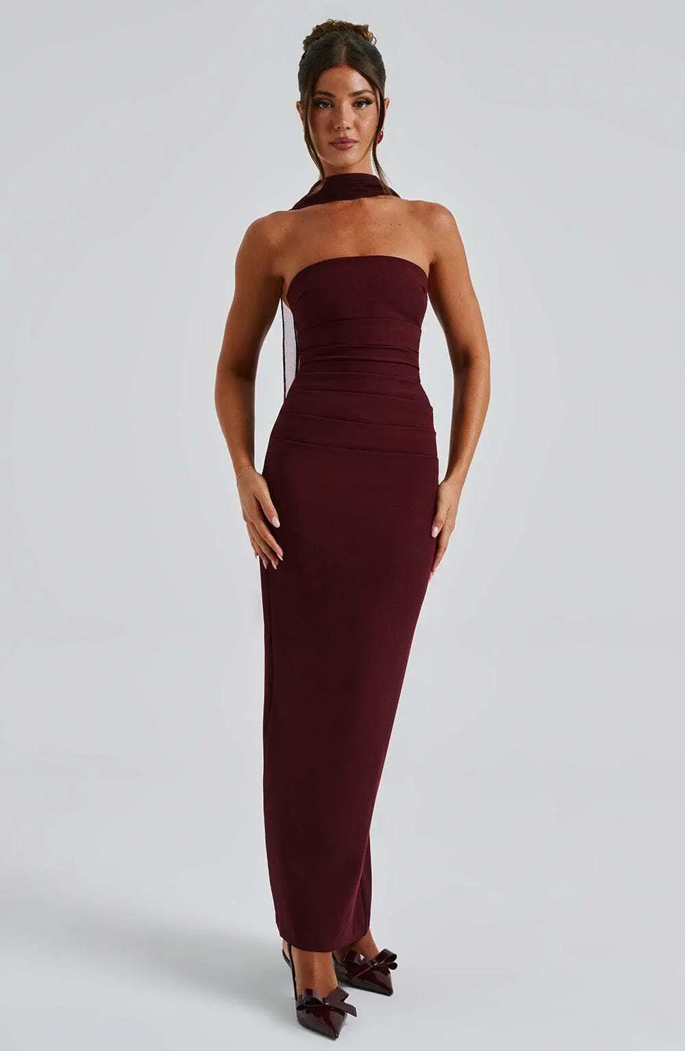 Yulia Maxi Dress - Cherry Lacquer - Image 3
