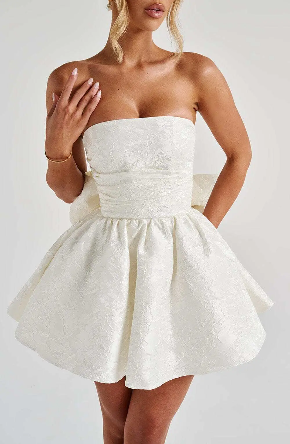 Salome Mini Dress - Ivory - Image 3