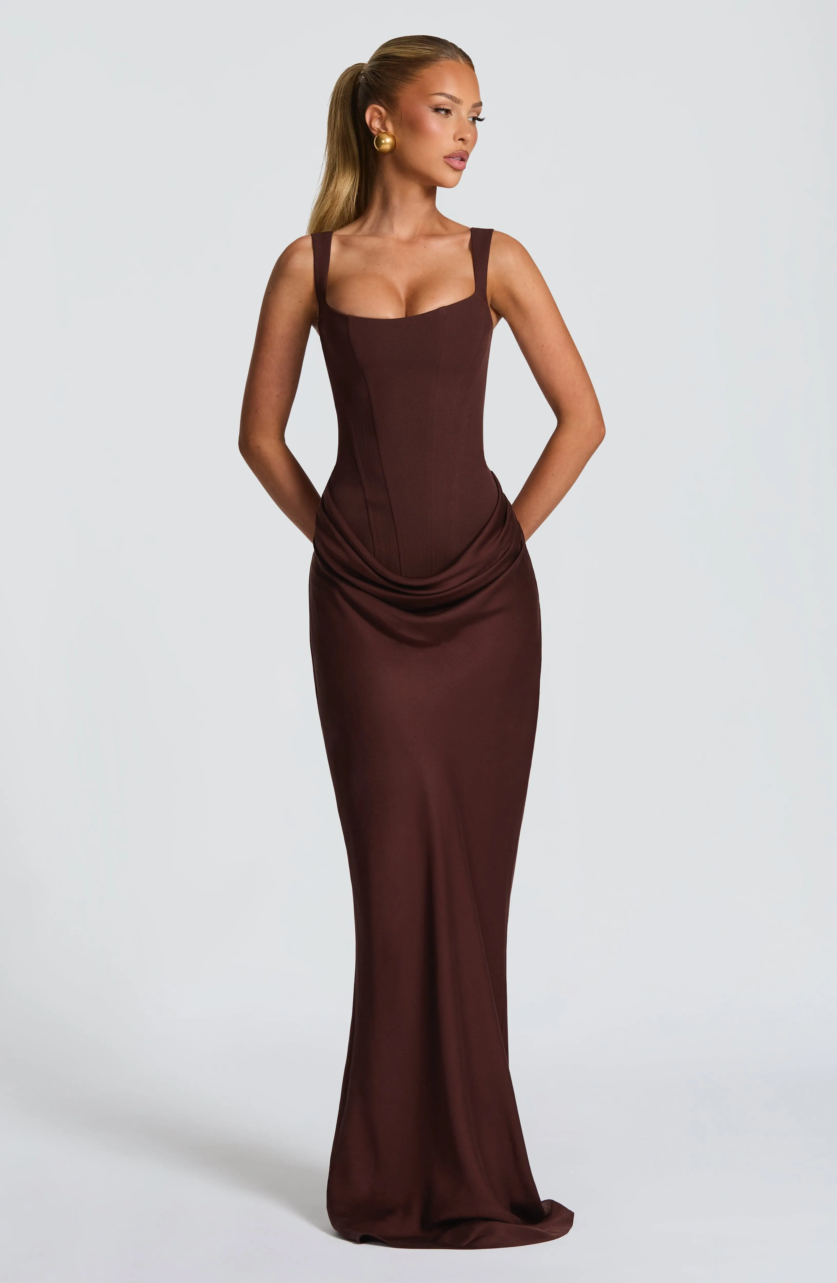 Cornelia Maxi Dress - Plum Brown - Image 10