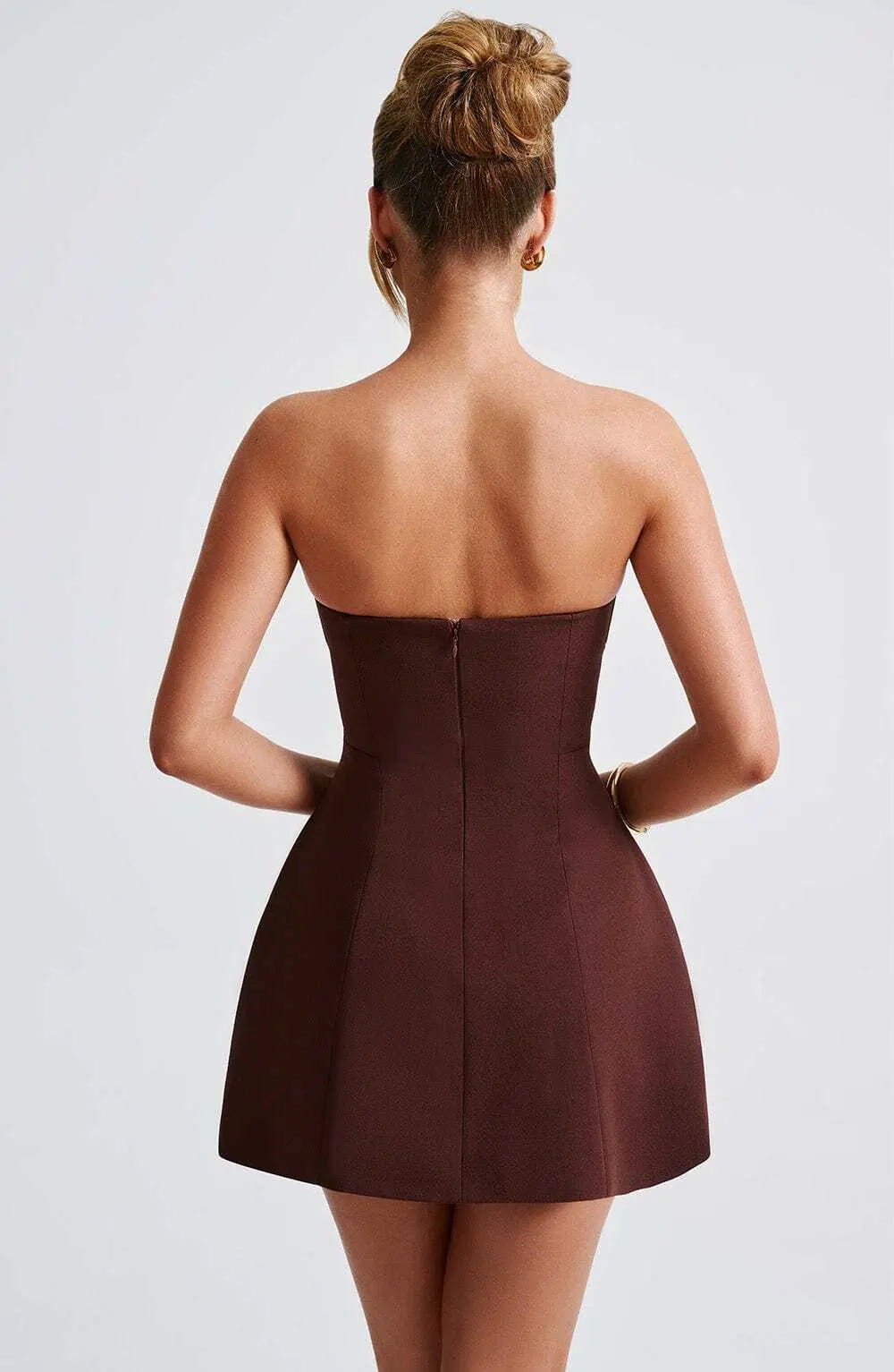 Asha Mini Dress - Brown - Image 3