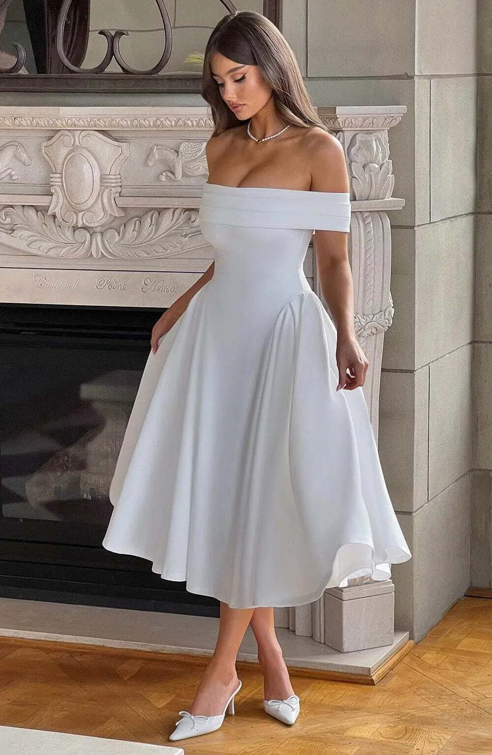 Miranda Midi Dress - Ivory - Image 4
