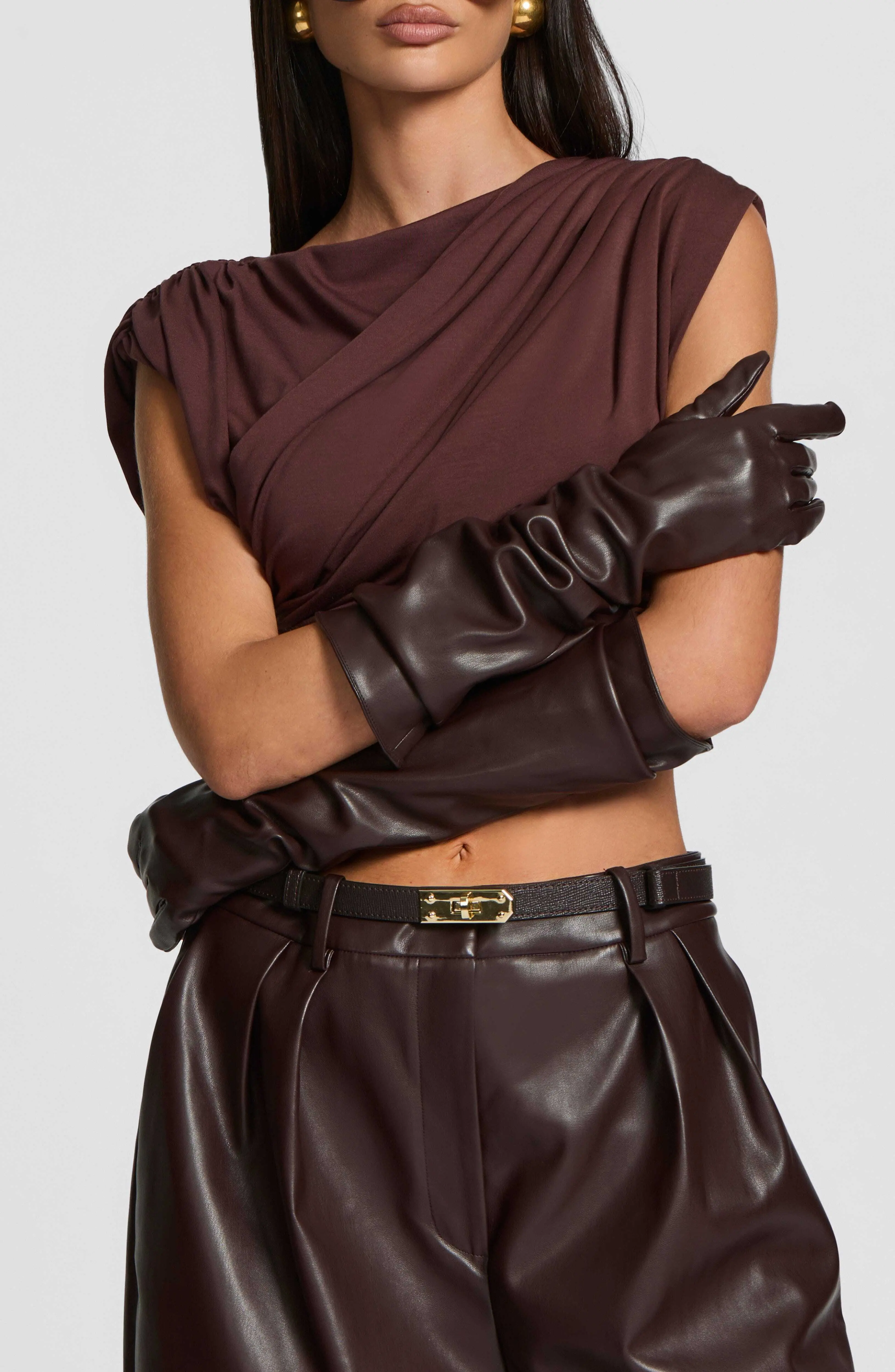 Frankie Gloves - Plum Brown
