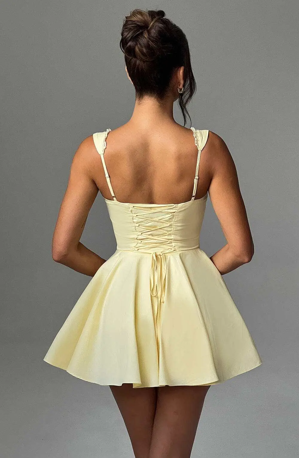 Antonella Mini Dress - Lemon - Image 3