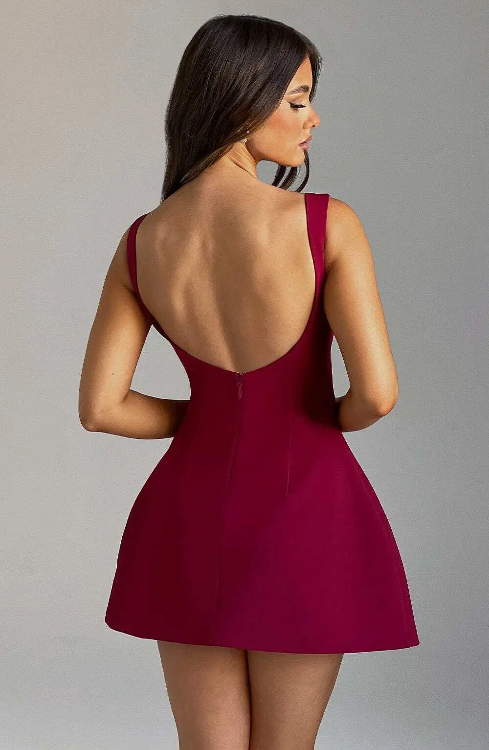 Alana Mini Dress - Wine - Image 4