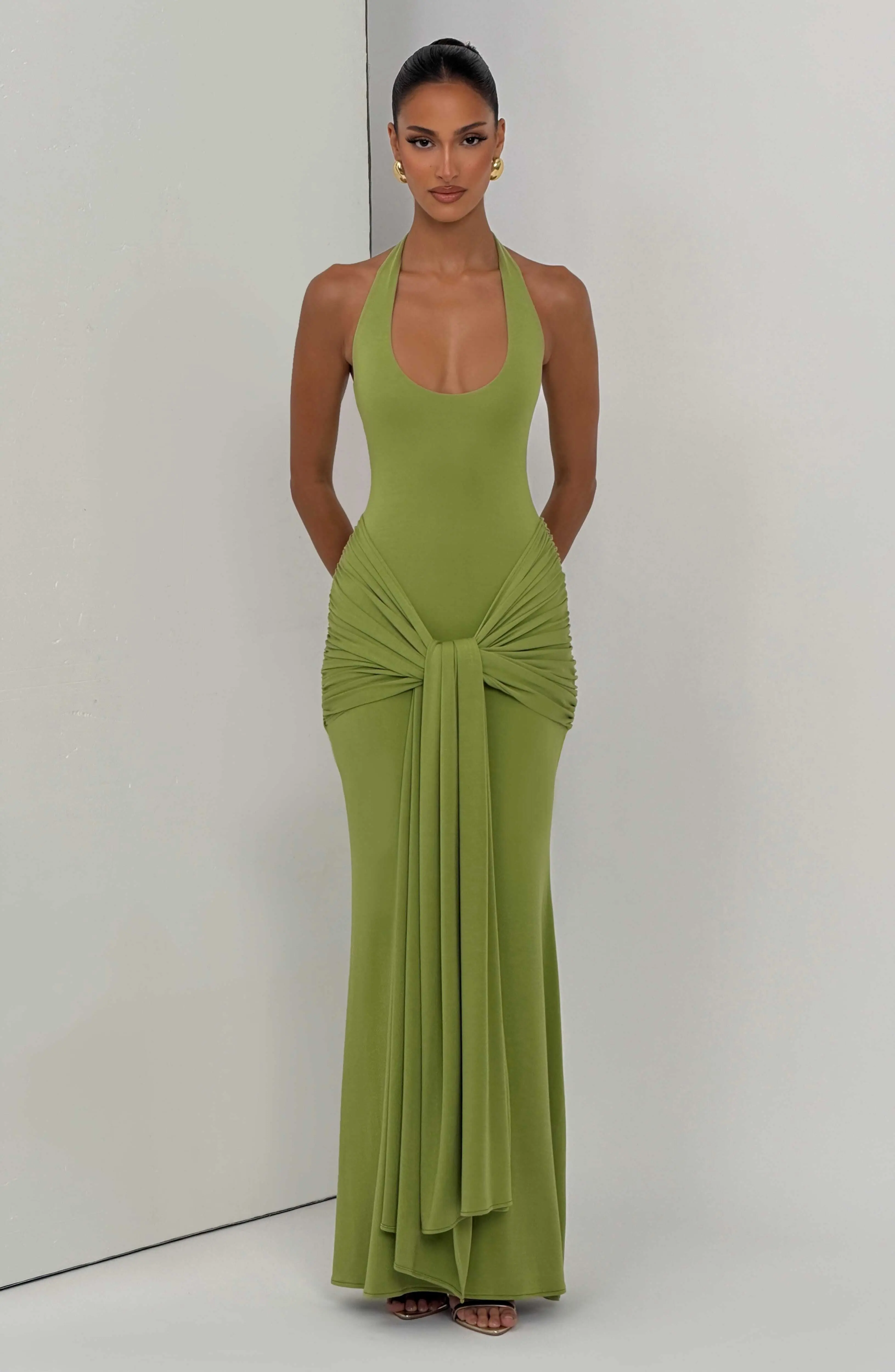 Veneda Maxi Dress - Olive - Image 6