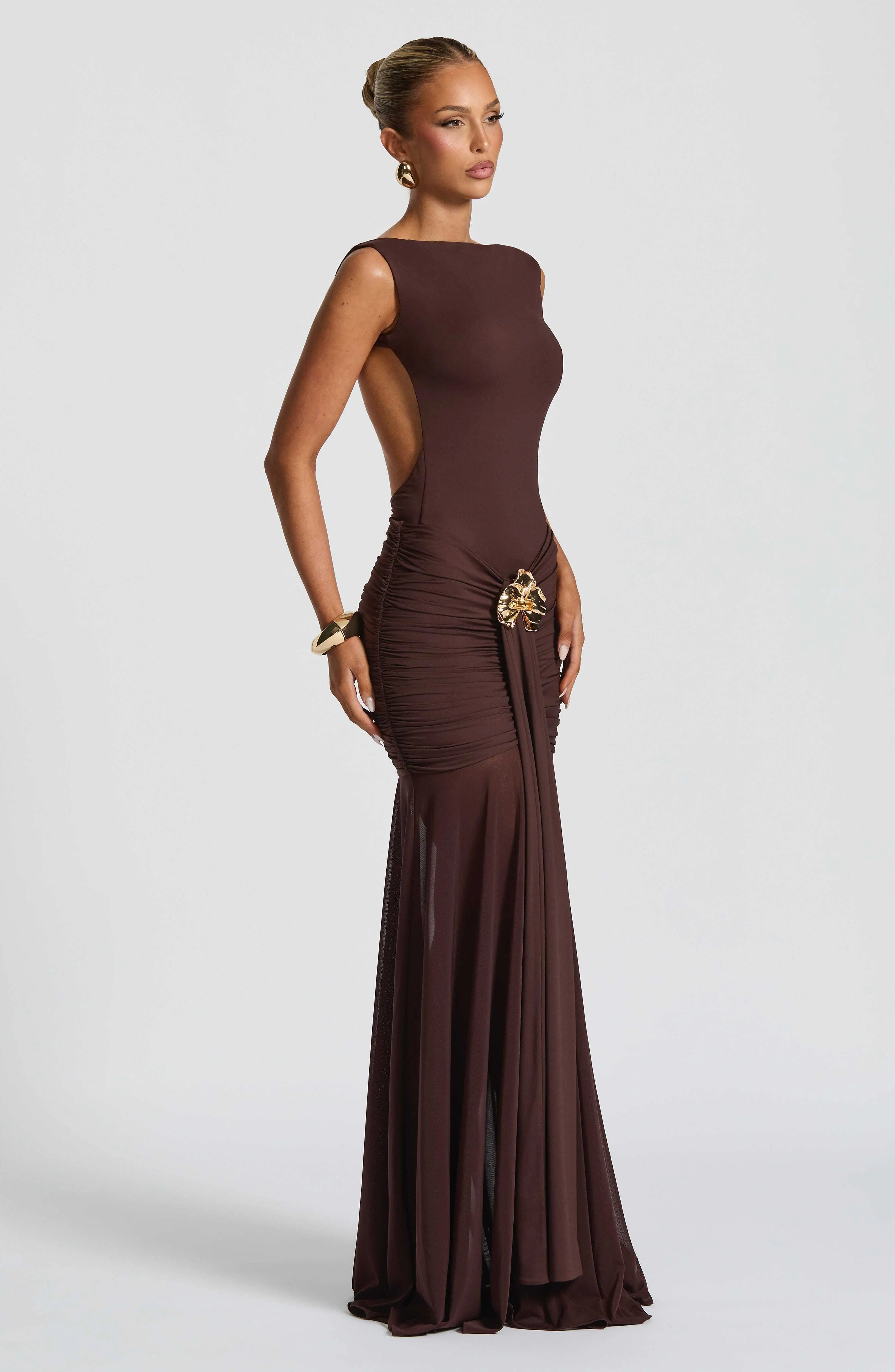 Fae Maxi Skirt - Plum Brown - Image 4