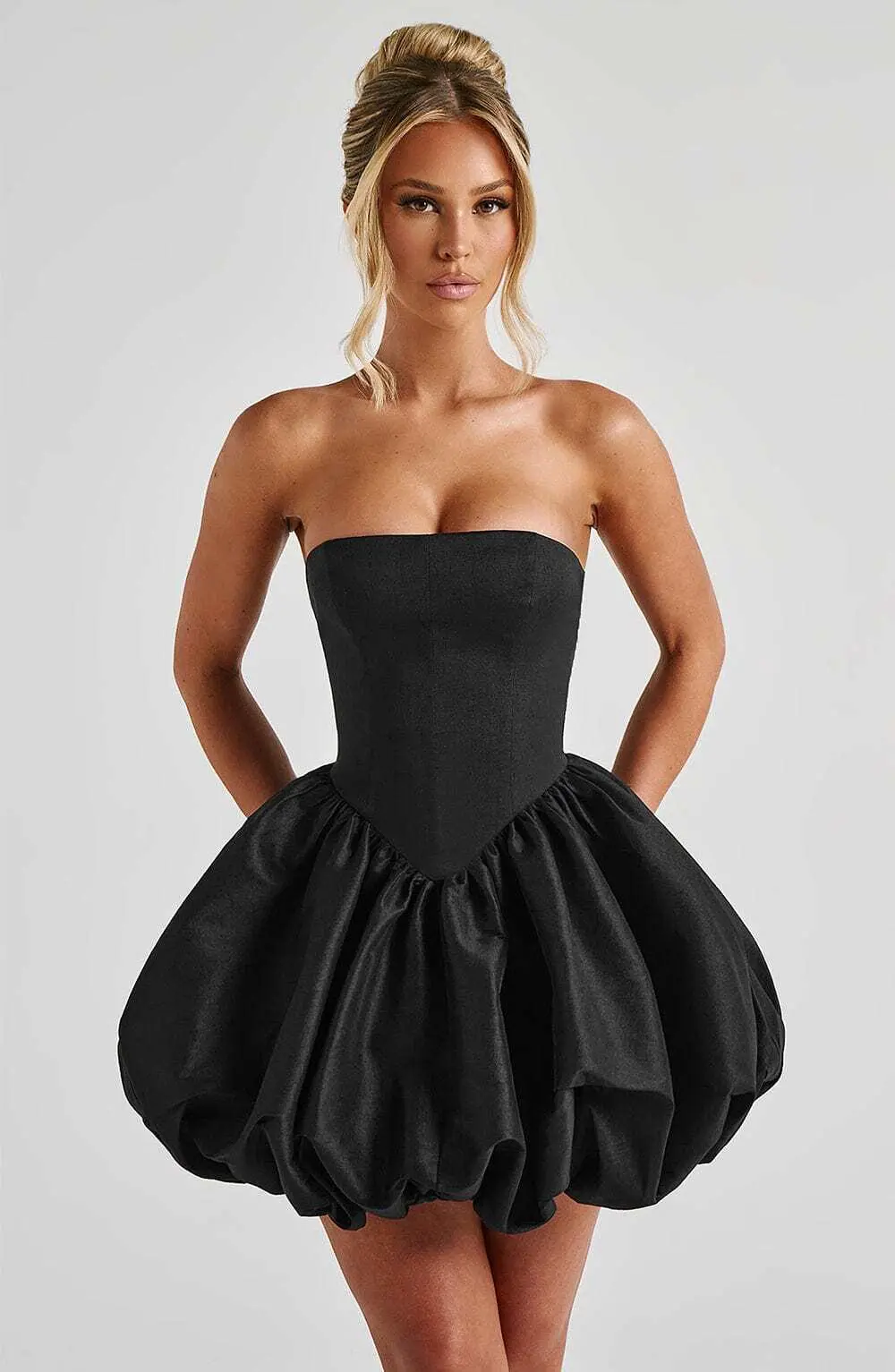 Lotus Mini Dress - Black - Image 8