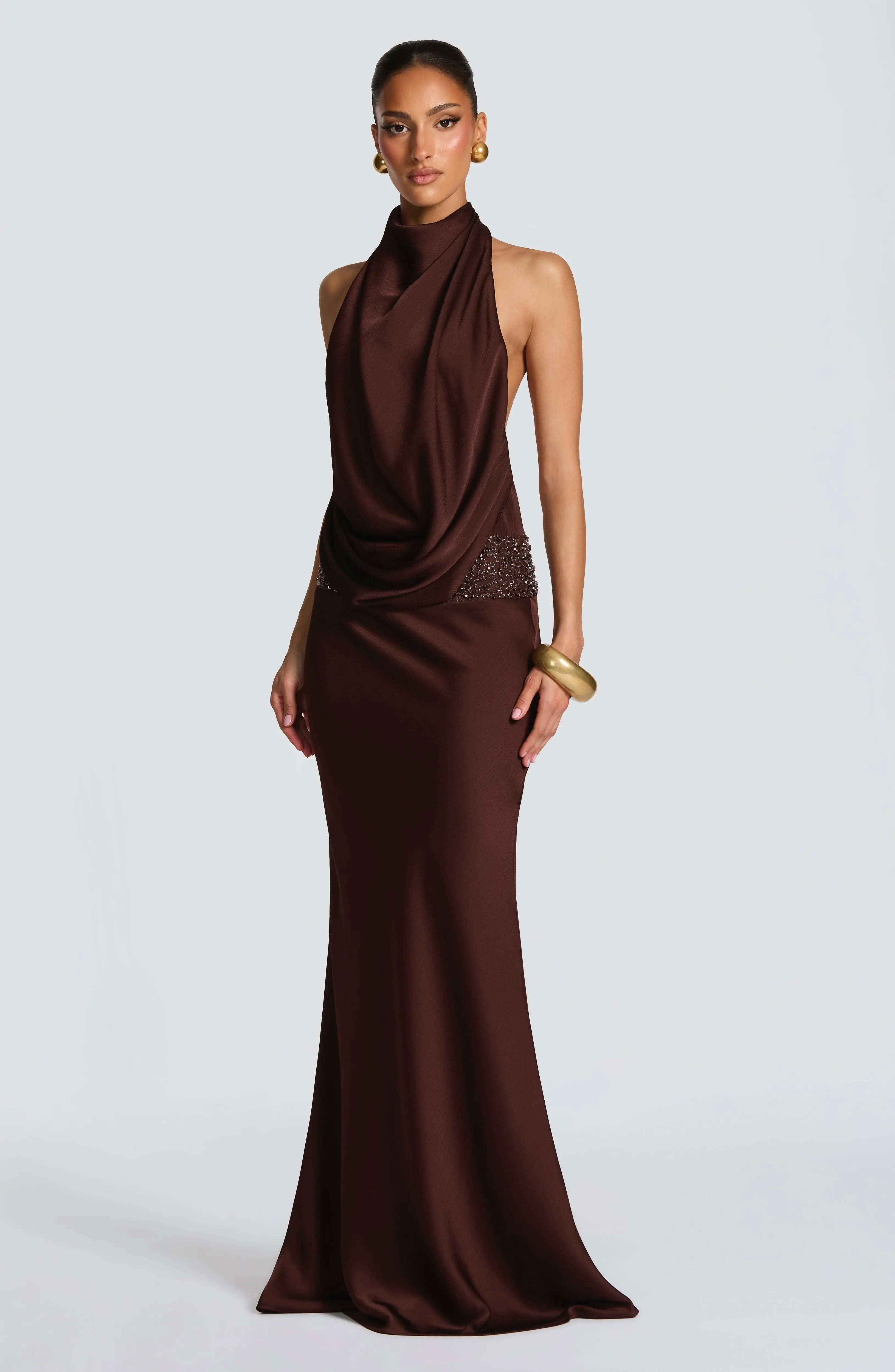 Armelle Maxi Dress - Plum Brown - Image 14