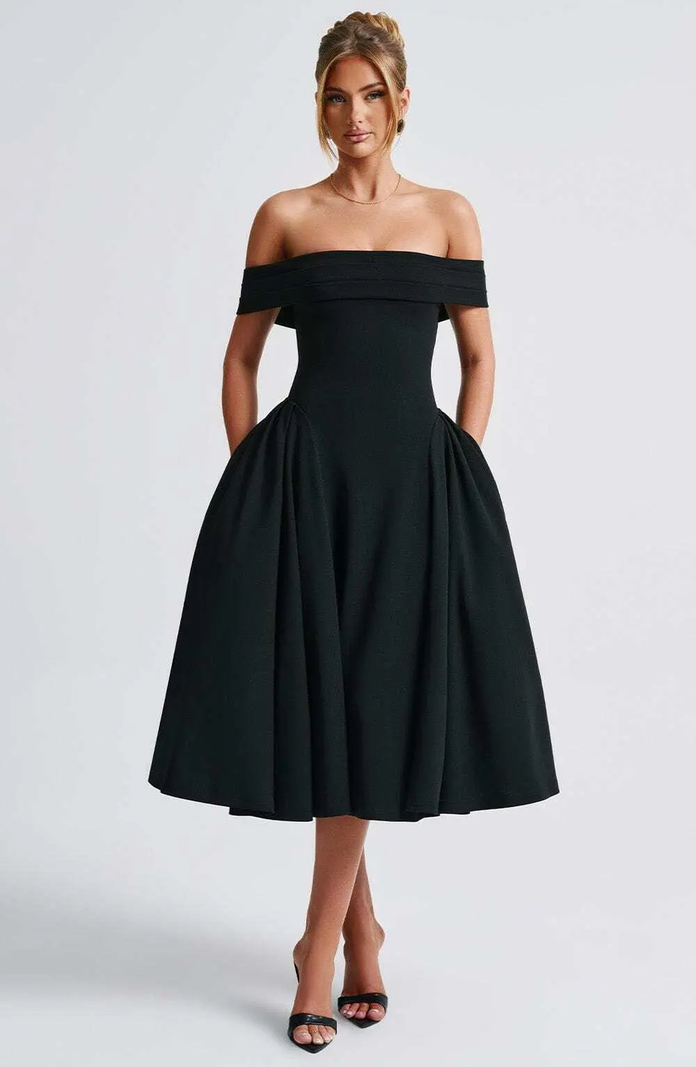 Miranda Midi Dress - Black - Image 8