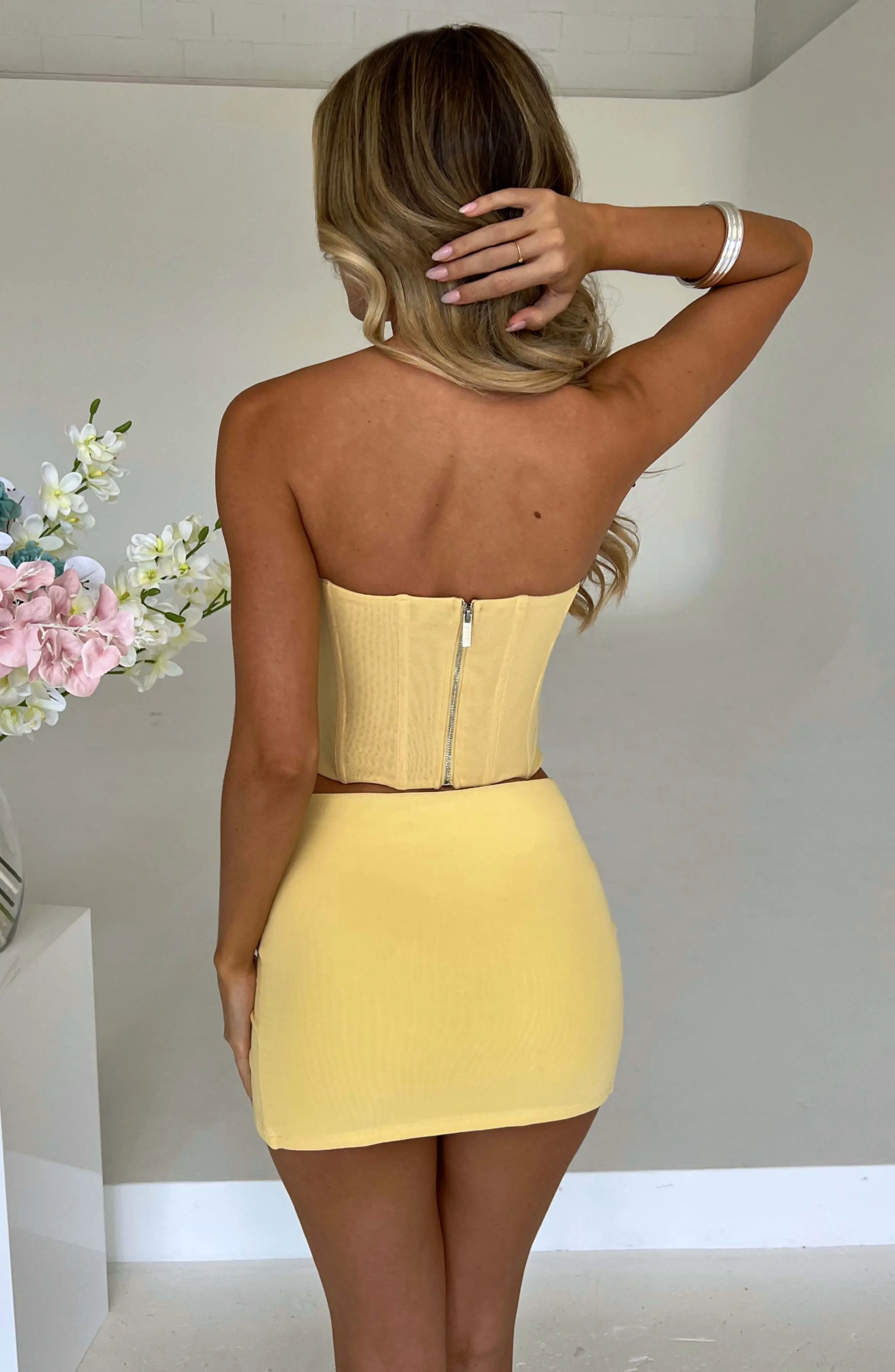 Alina Mini Skirt - Lemon - Image 11