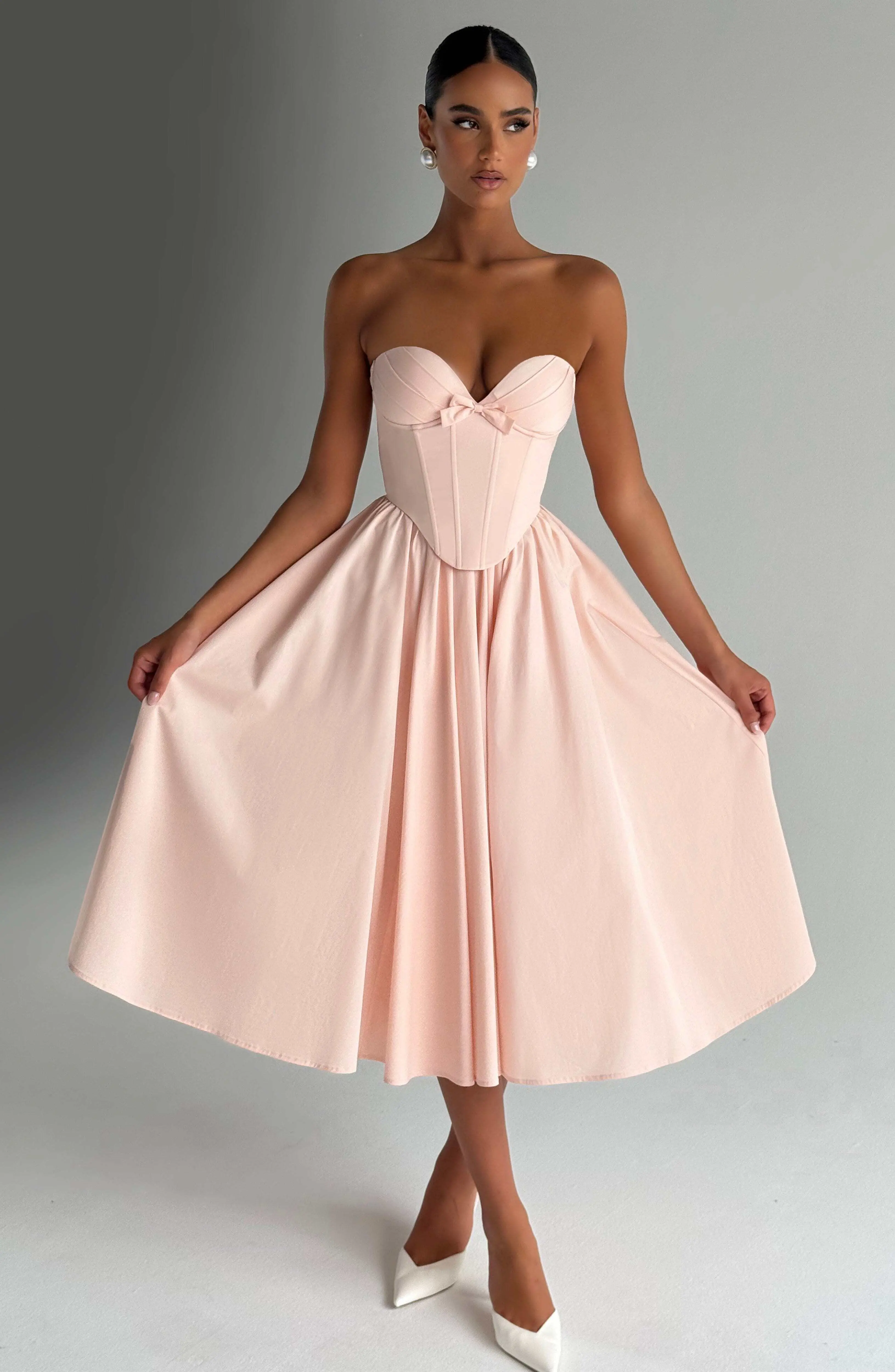 Prim Midi Dress - Soft Peach - Image 5