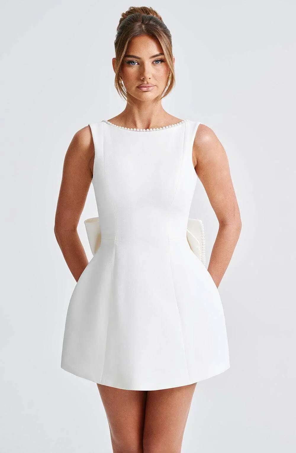 Carrie Mini Dress - Ivory - Image 16