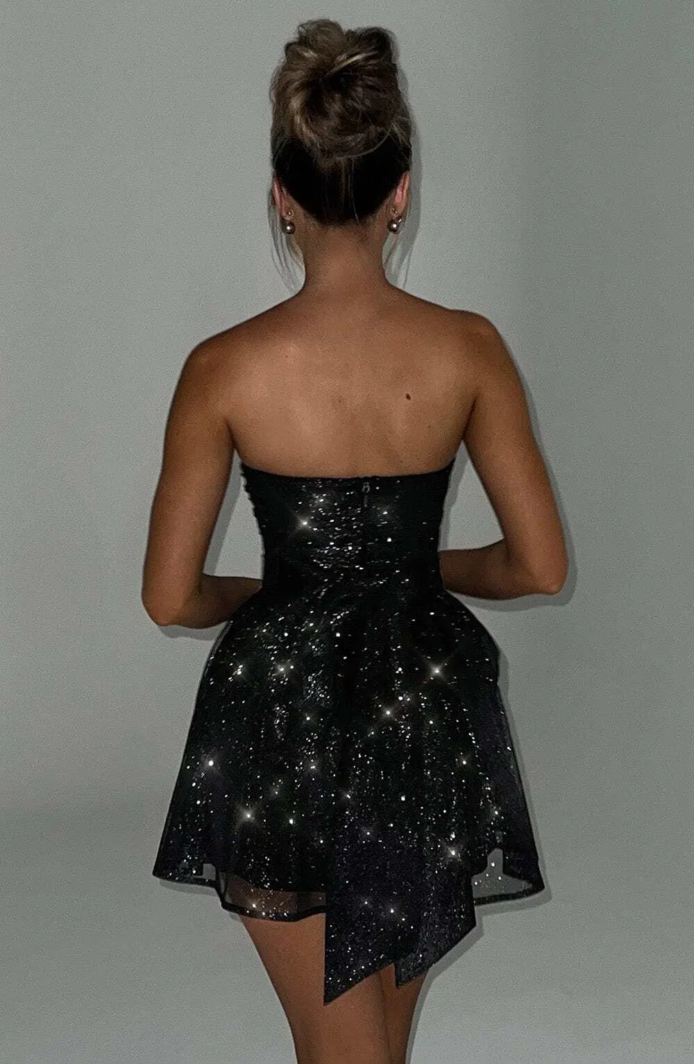 Katrina Mini Dress - Black Sparkle - Image 2