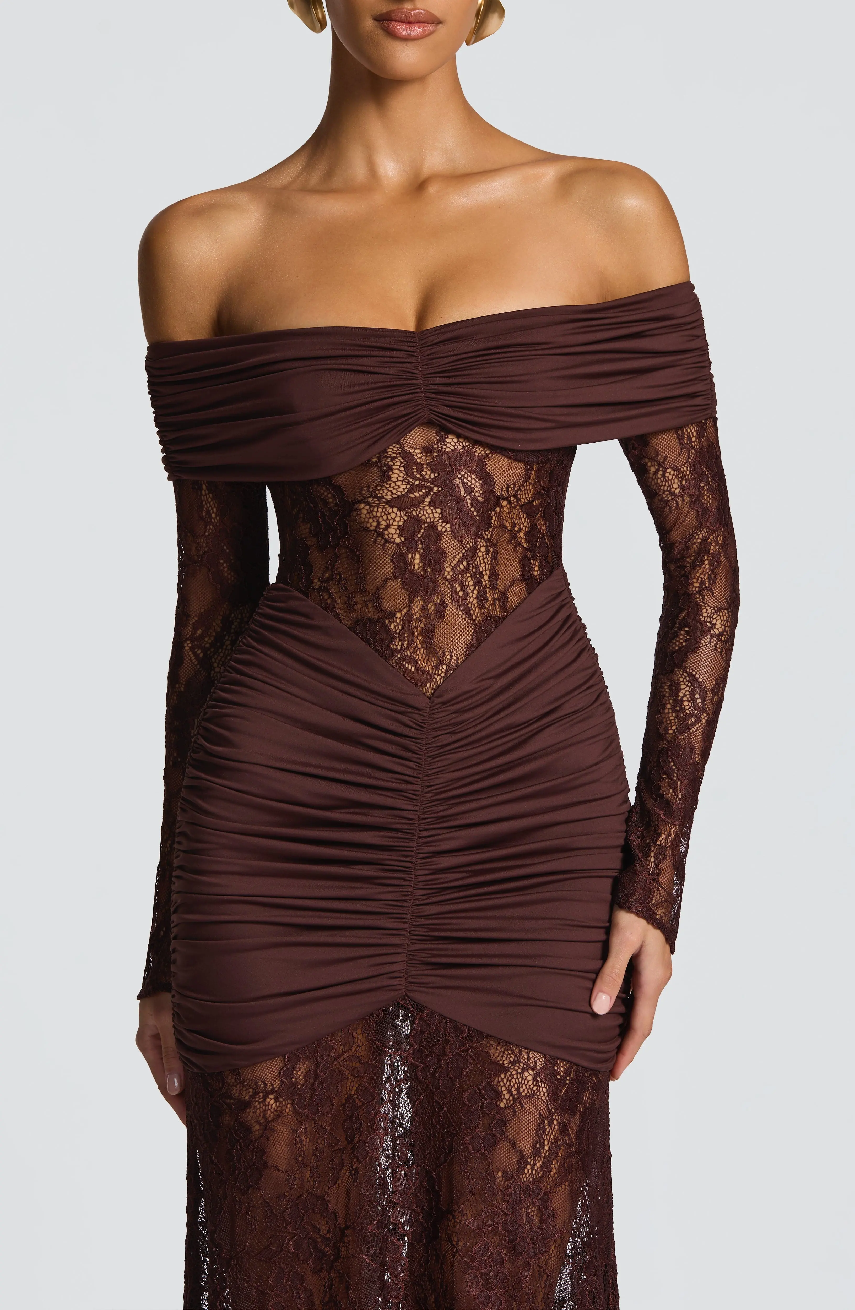 Sauline Maxi Dress - Plum Brown - Image 4