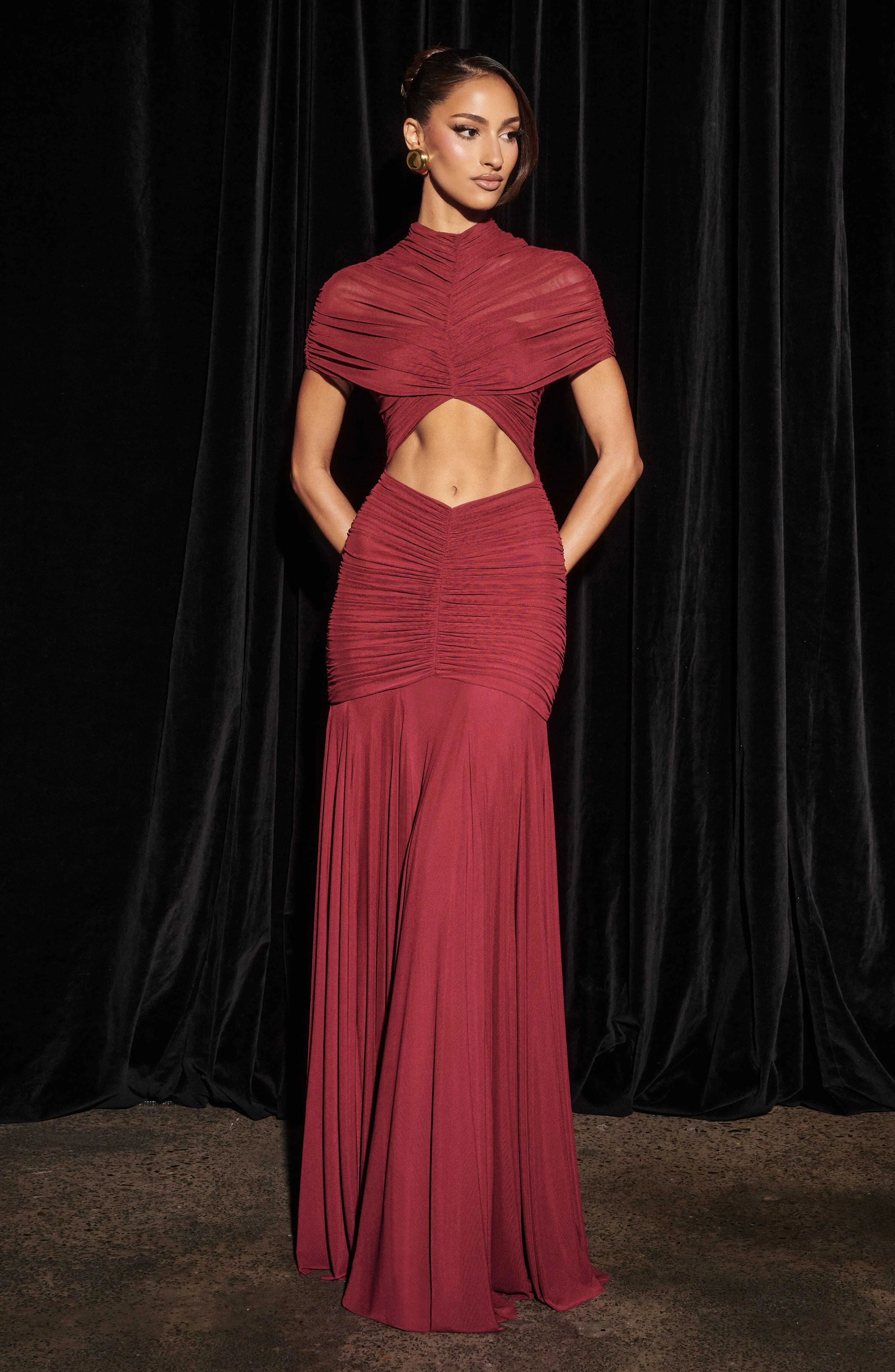 Jaya Maxi Dress - Burgundy - Image 4