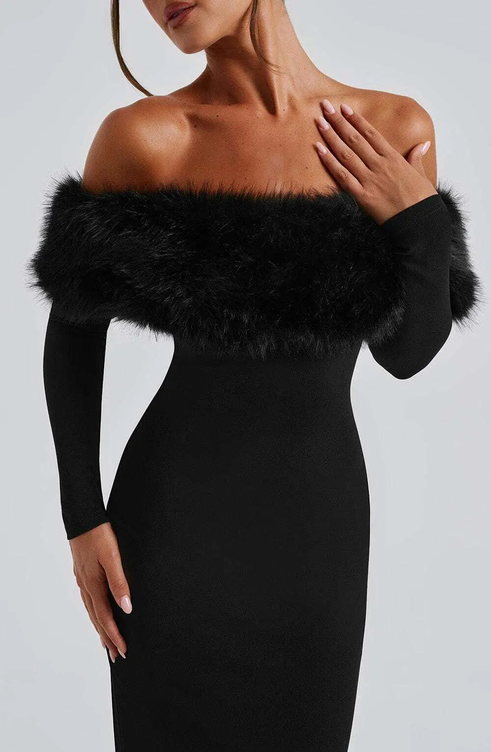 Vittoria Midi Dress-Black - Image 5