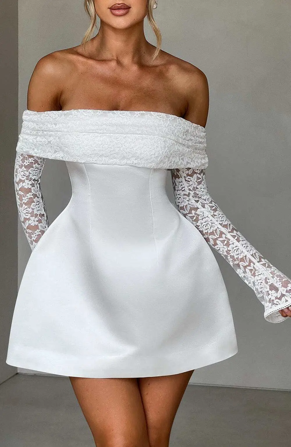Georgianna Mini Dress - Ivory - Image 3