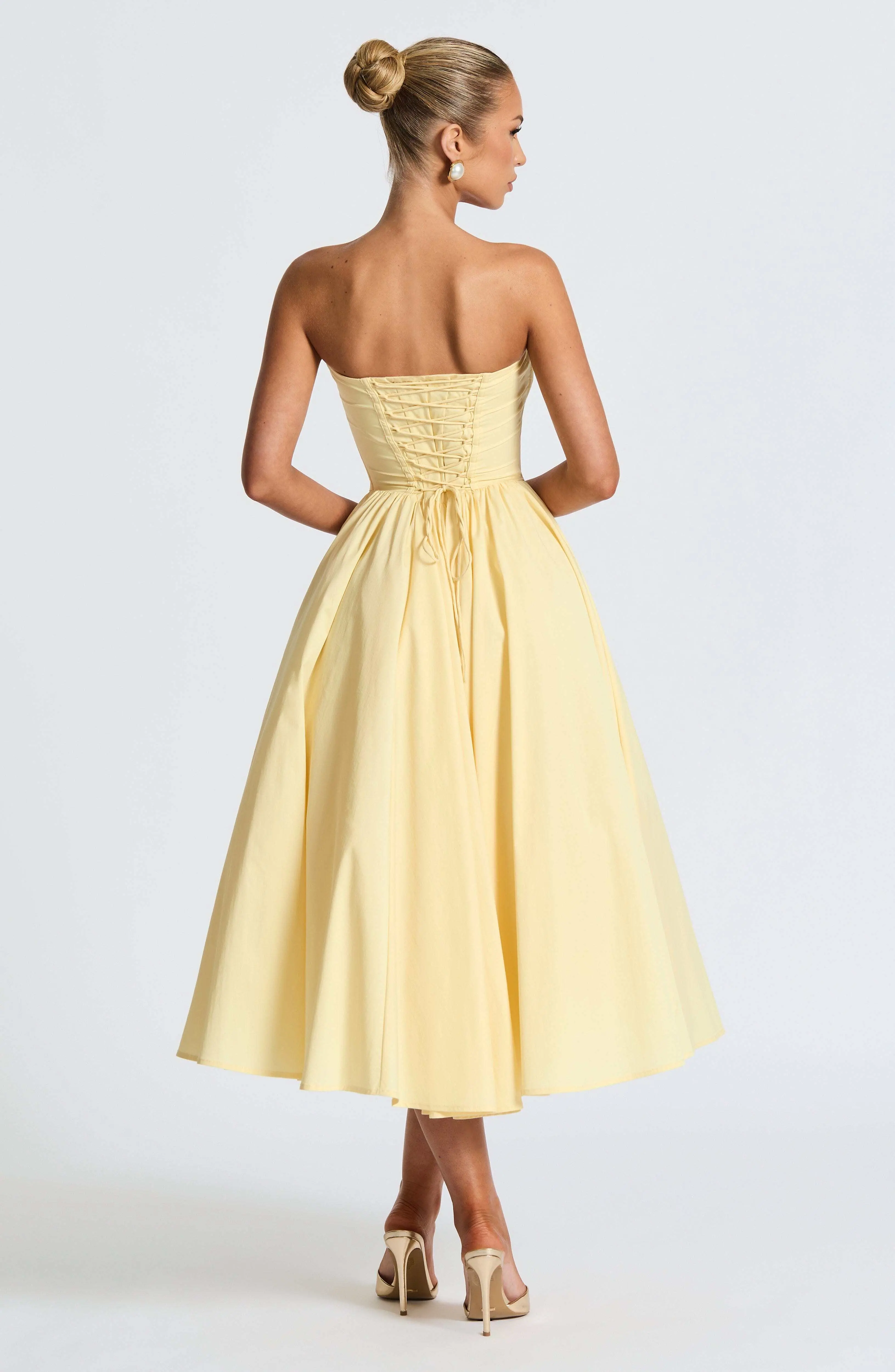 Prim Midi Dress - Lemon - Image 4