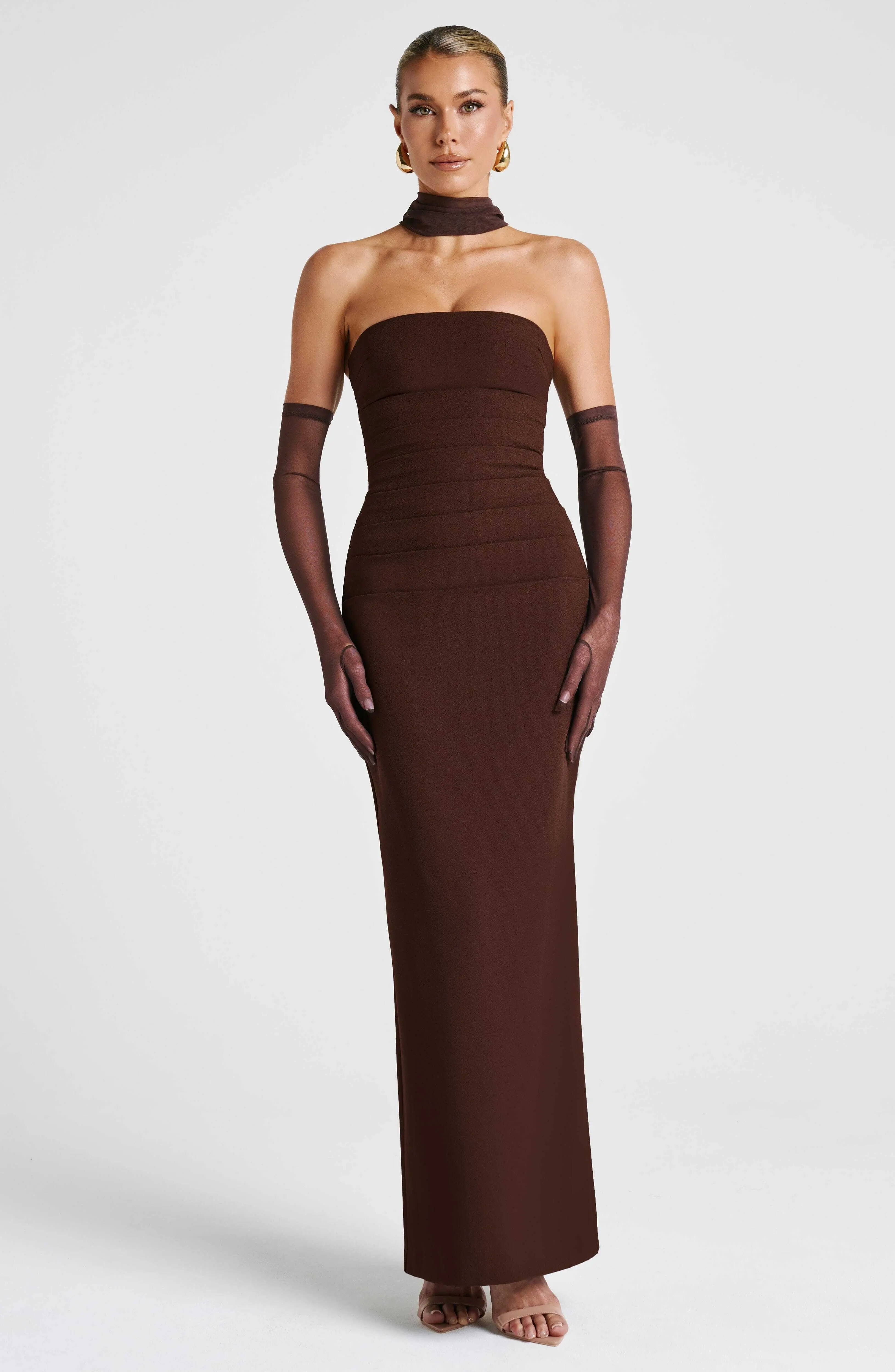 Yulia Maxi Dress - Plum Brown - Image 11