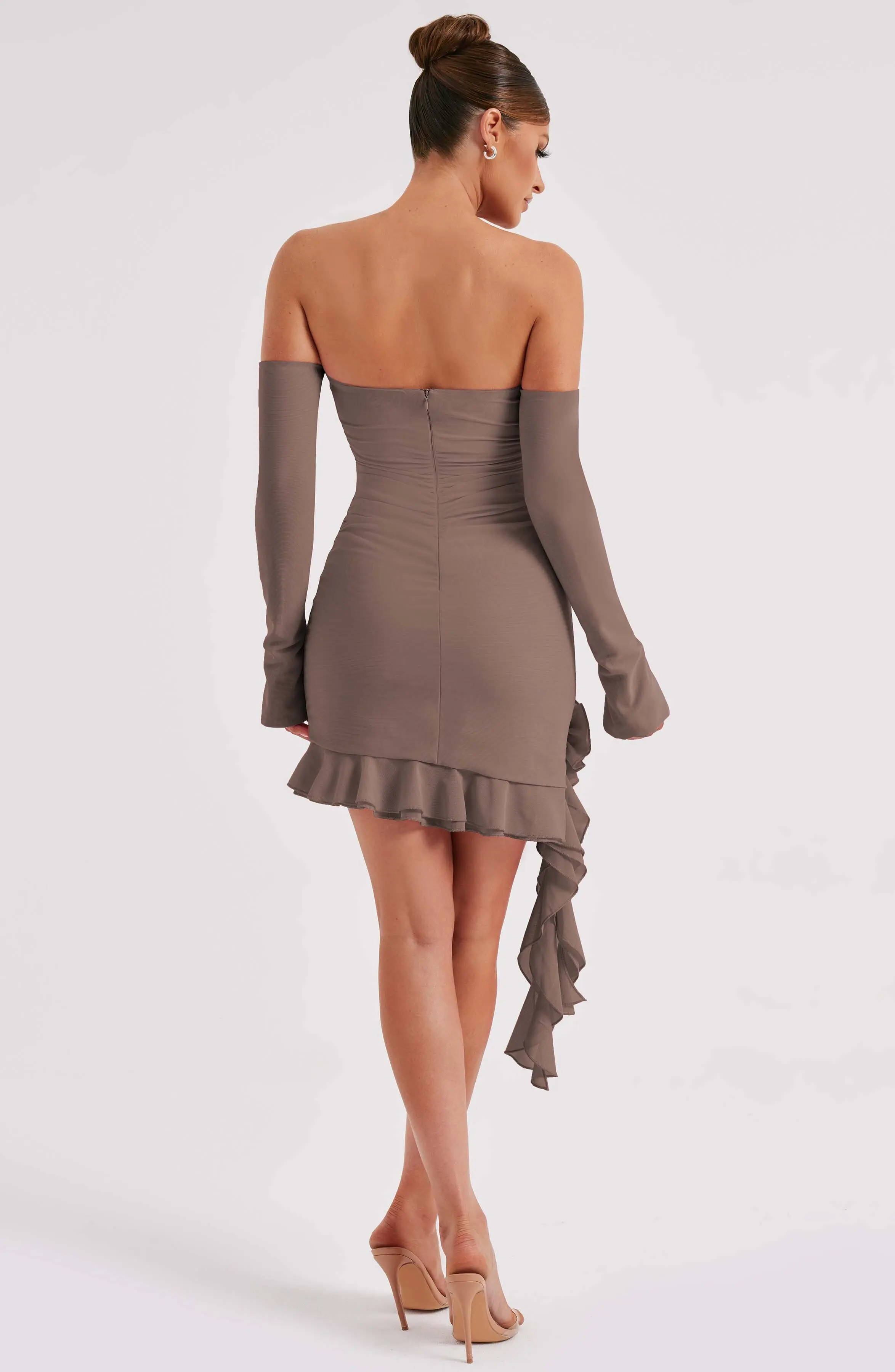 Alix Mini Dress - Chocolate - Image 3