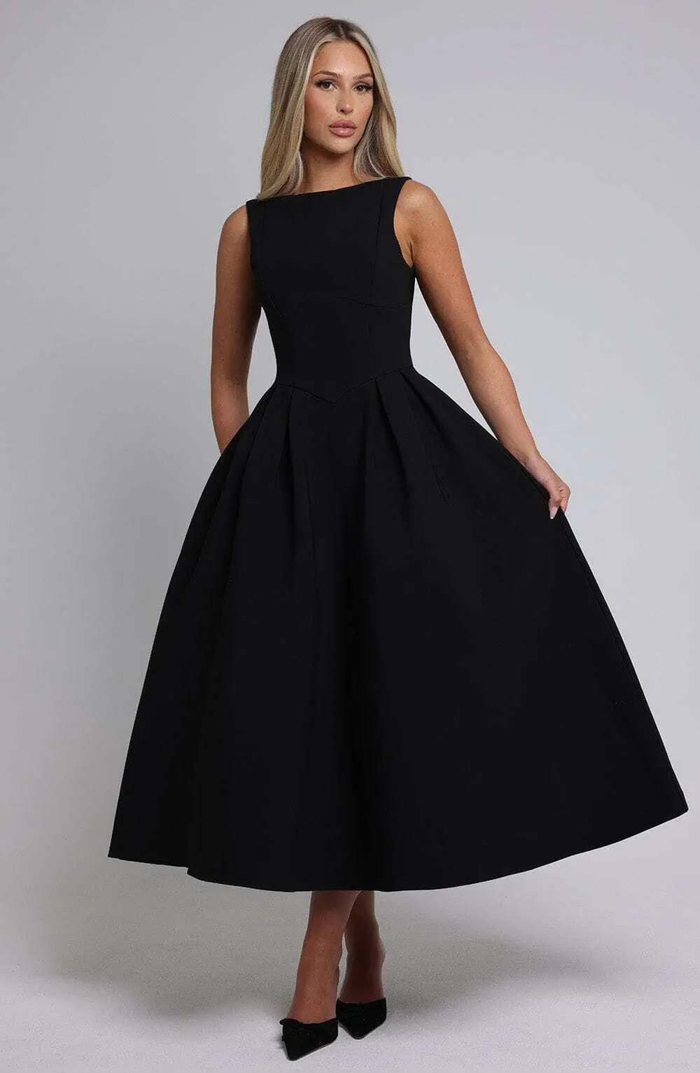 Clarabella Midi Dress - Black - Image 10