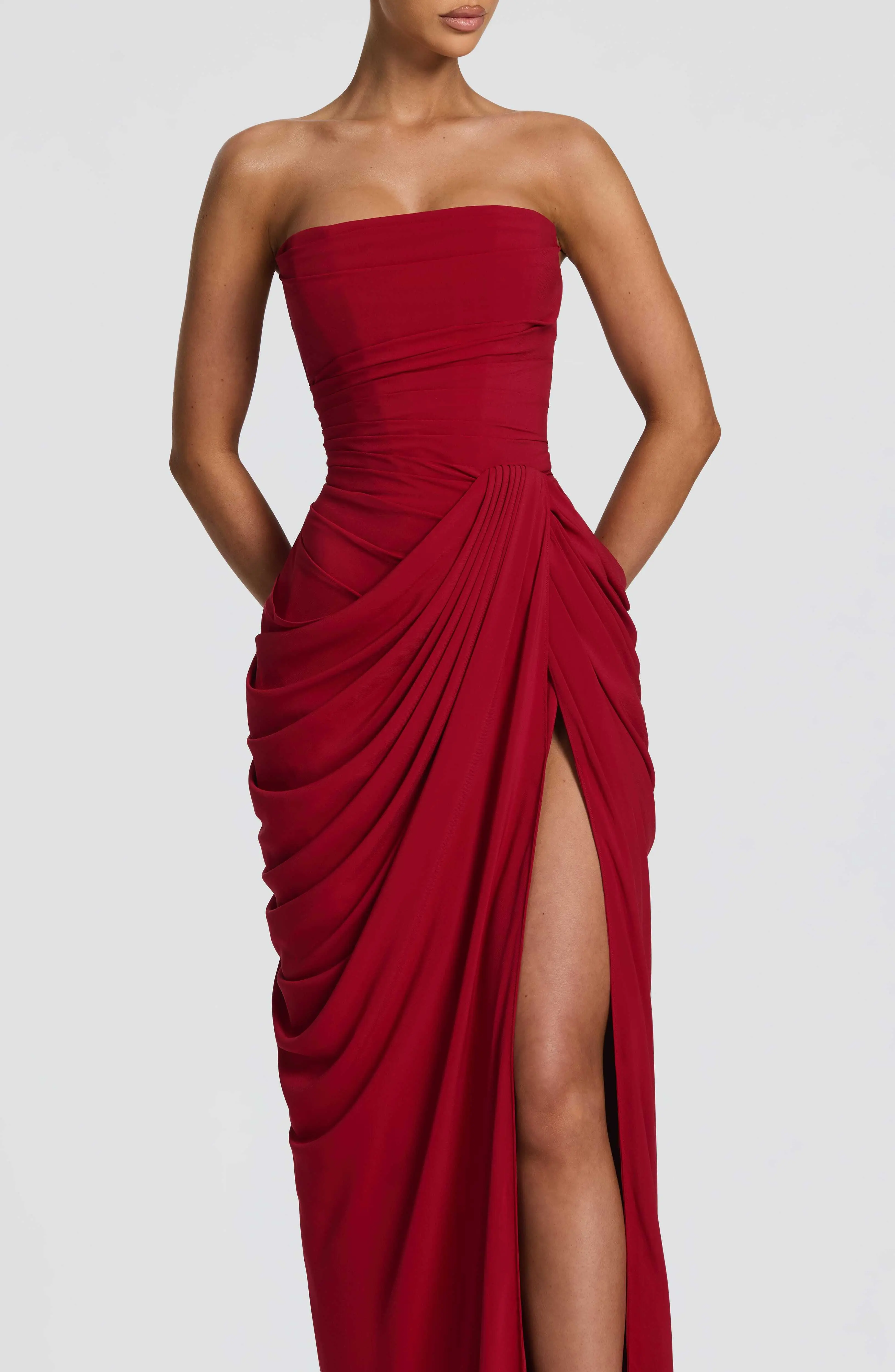 Cyra Maxi Dress - Deep Red - Image 5