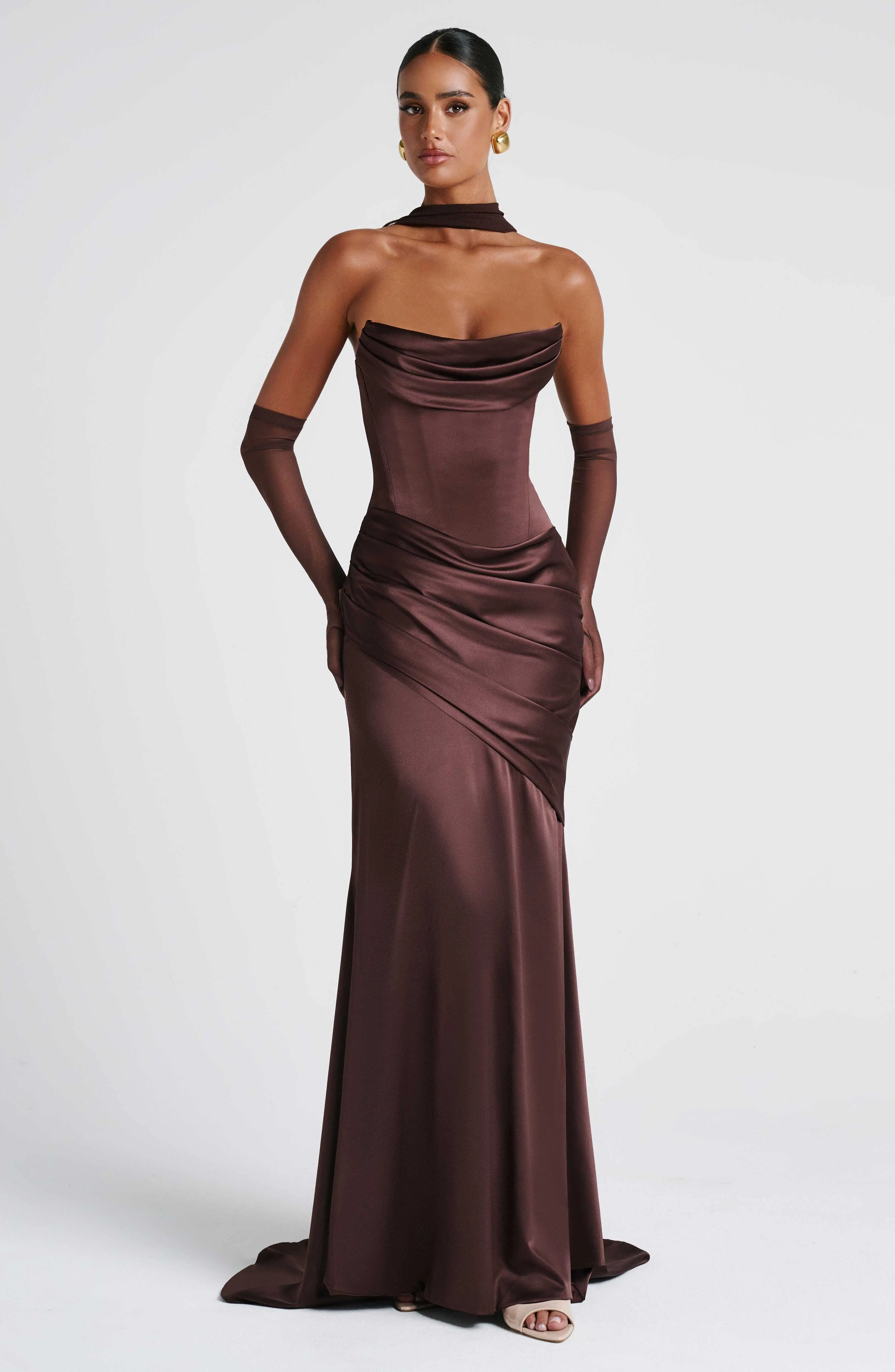 Kensington Maxi Dress - Plum Brown - Image 10