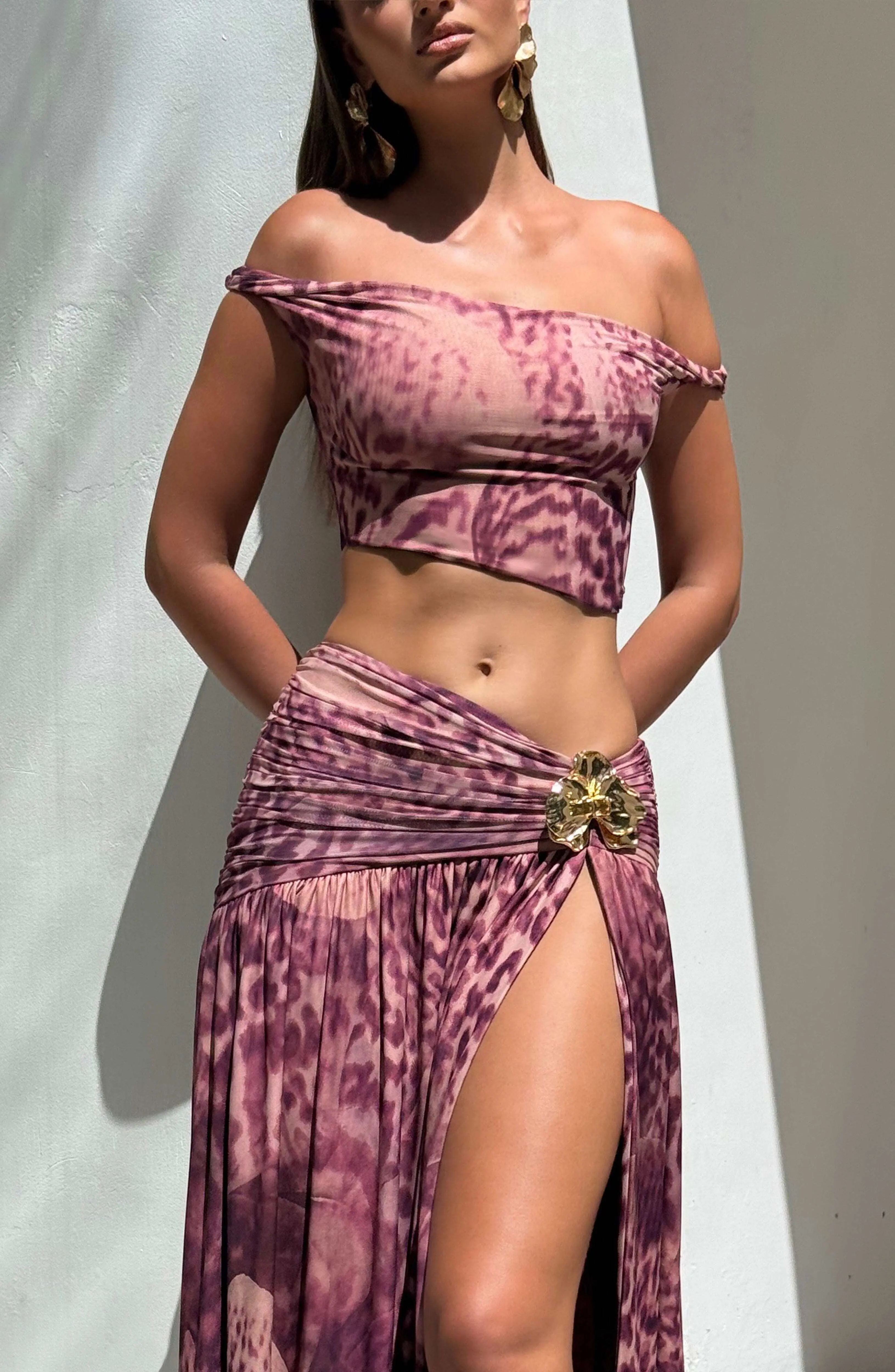 Eva Top - Magenta Orchid Print