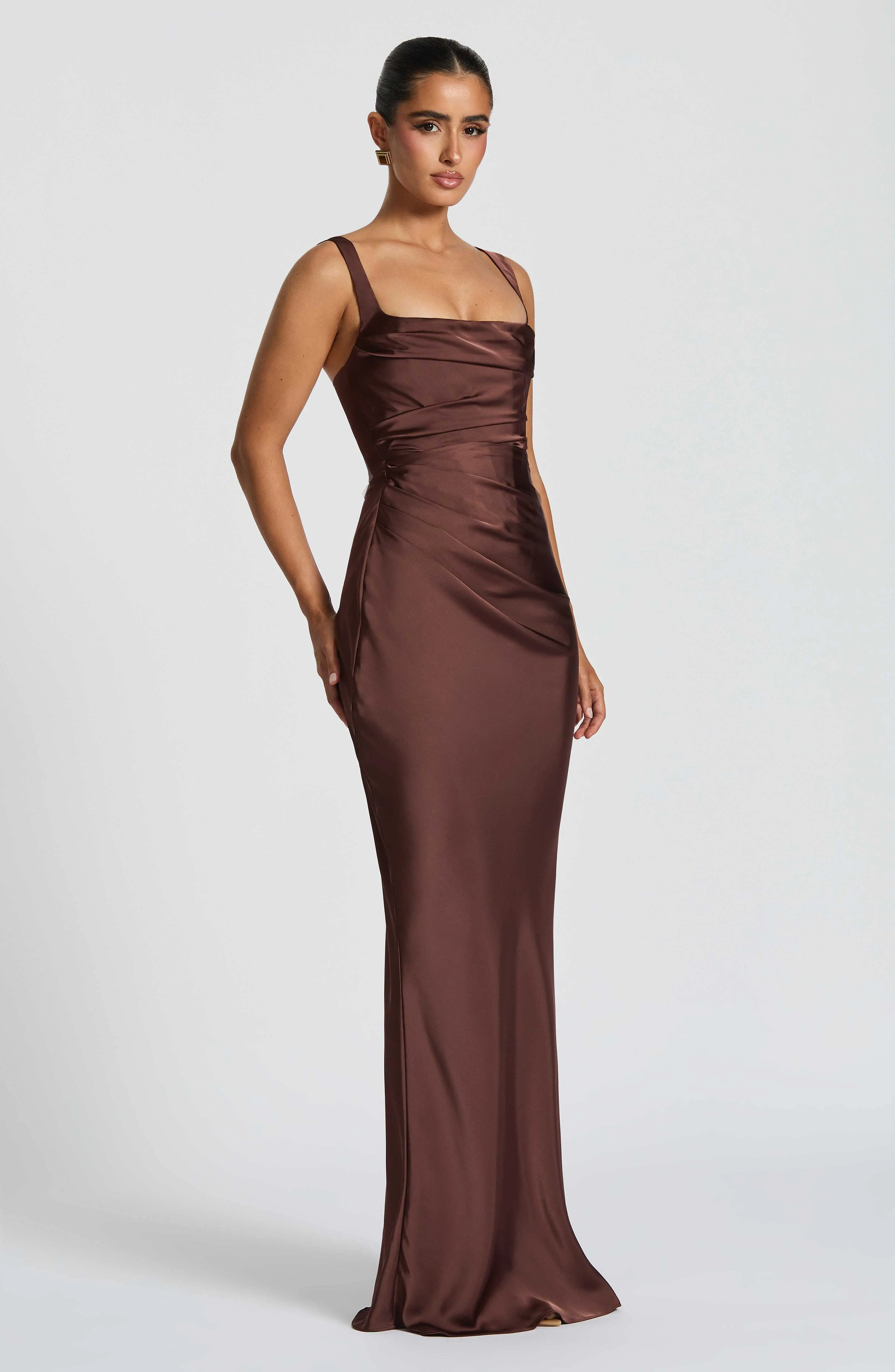 Calanthe Maxi Dress - Plum Brown - Image 4