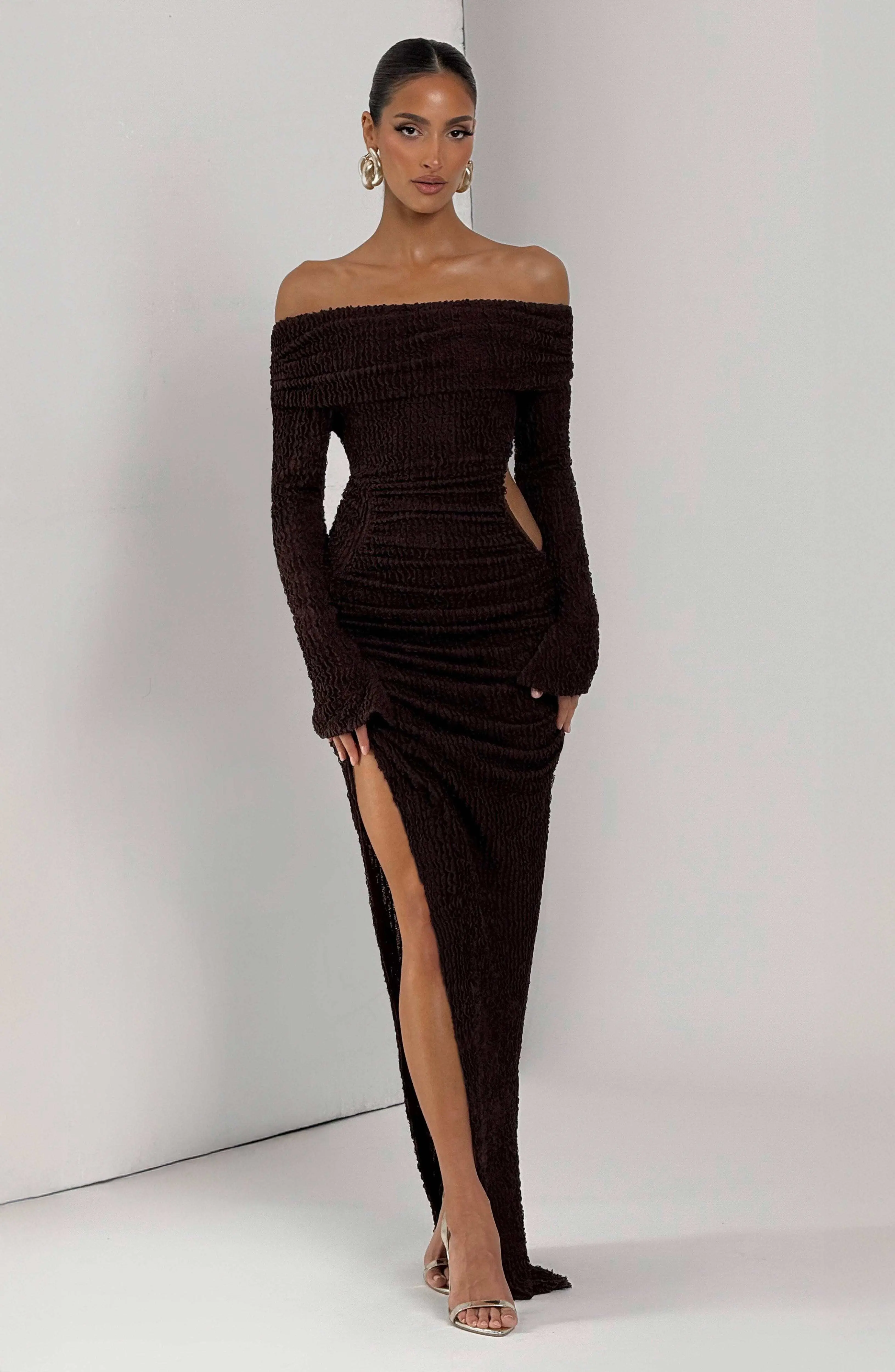 Adelphia Midi Dress - Plum Brown - Image 7