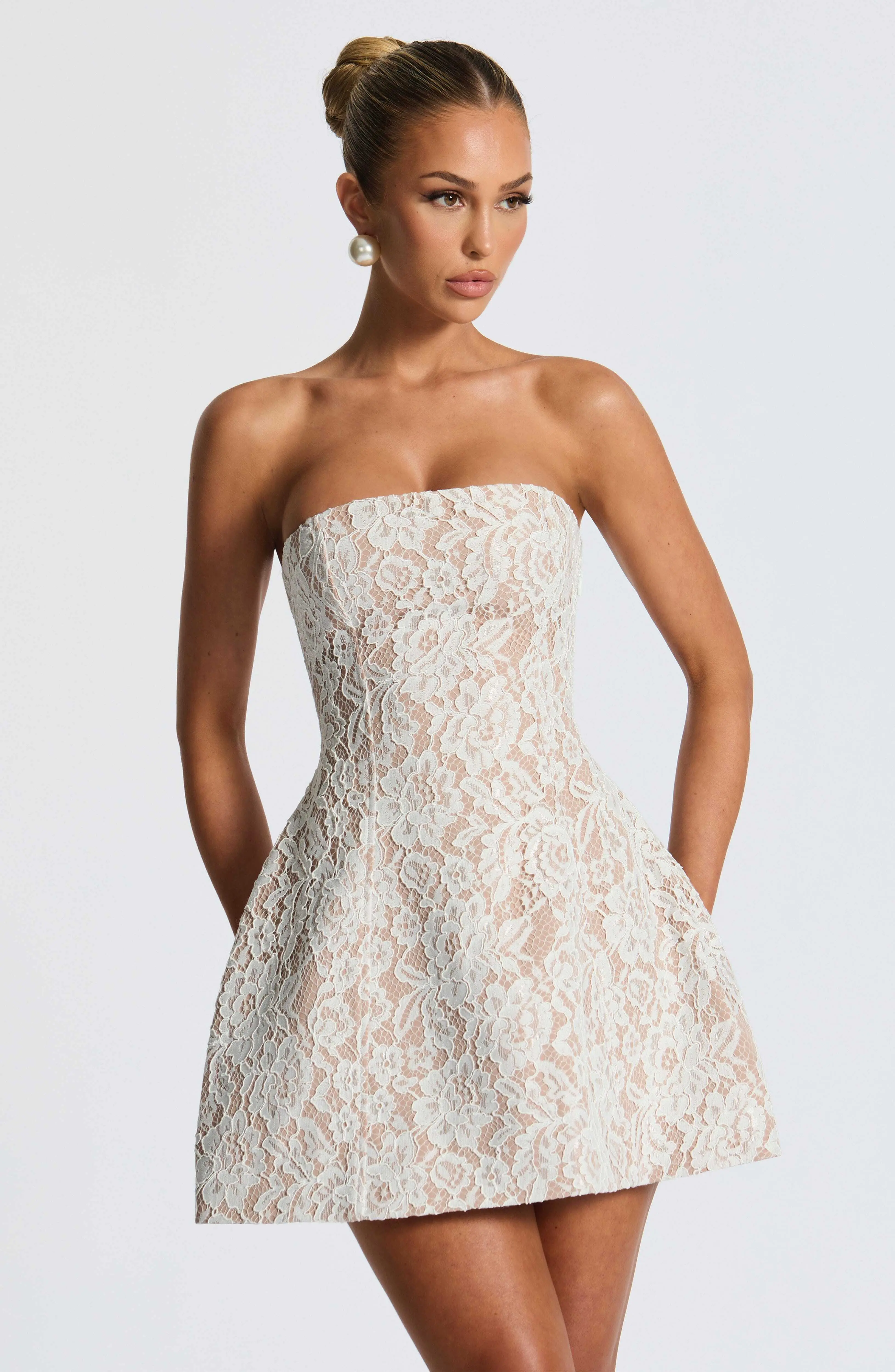 Salone Mini Dress - Ivory - Image 4