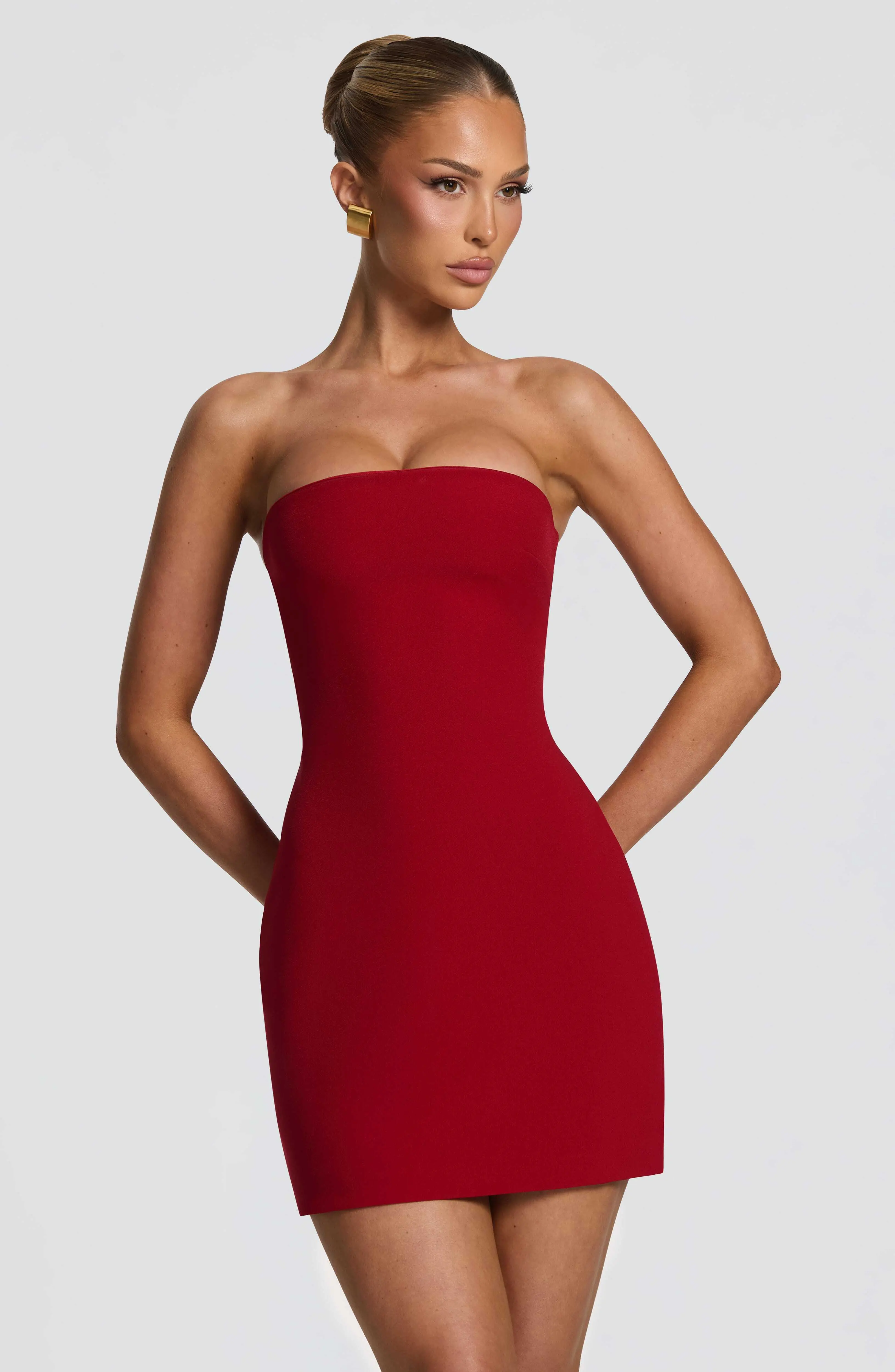 Tamsin Mini Dress - Deep Red - Image 4