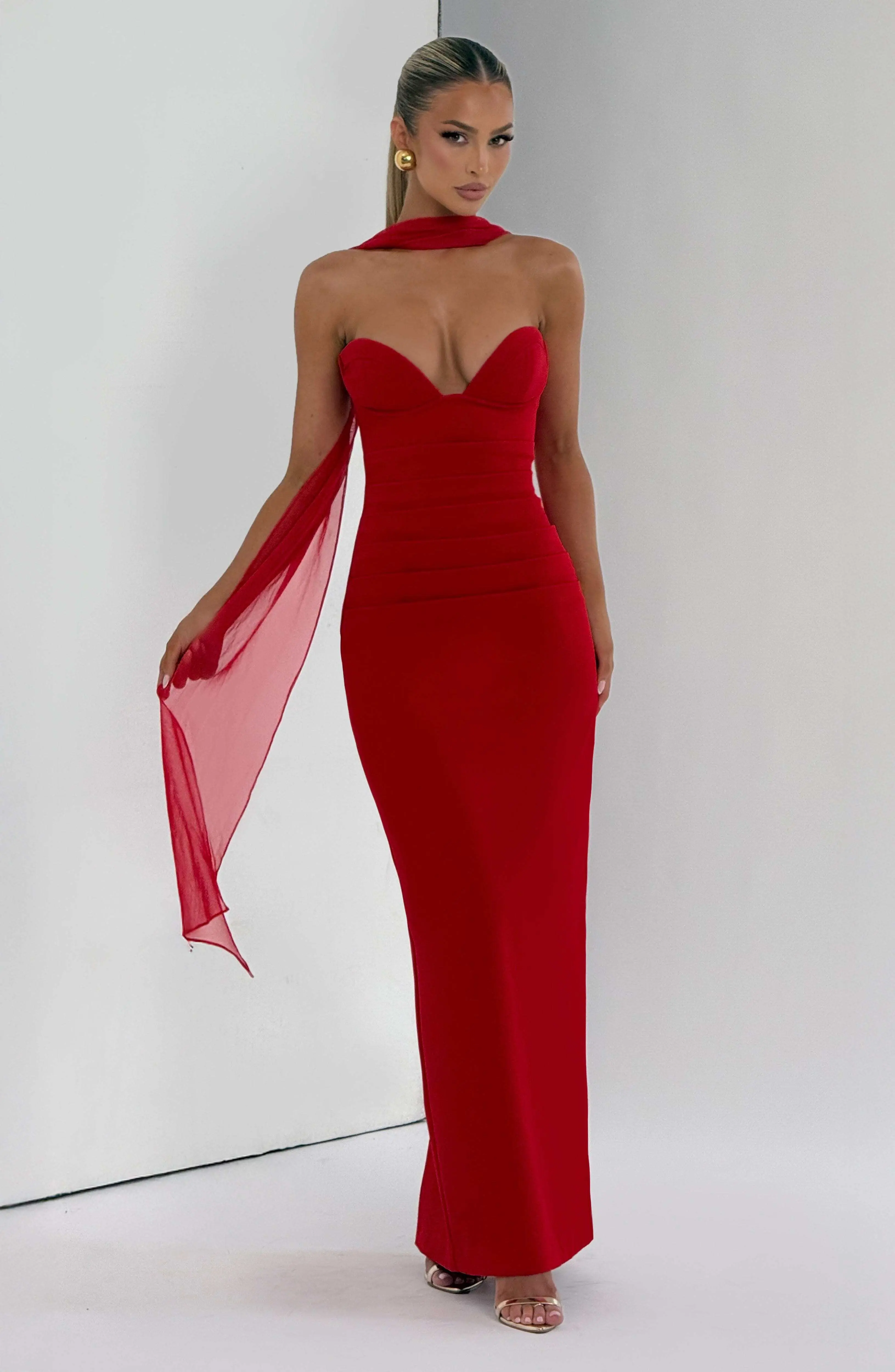 Lindsey Maxi Dress - Red - Image 8