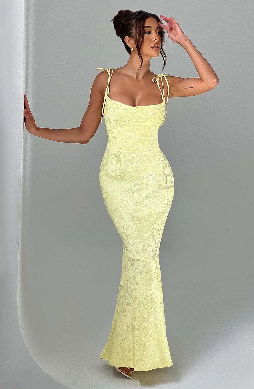 Whitney Maxi Dress - Lemon - Image 7
