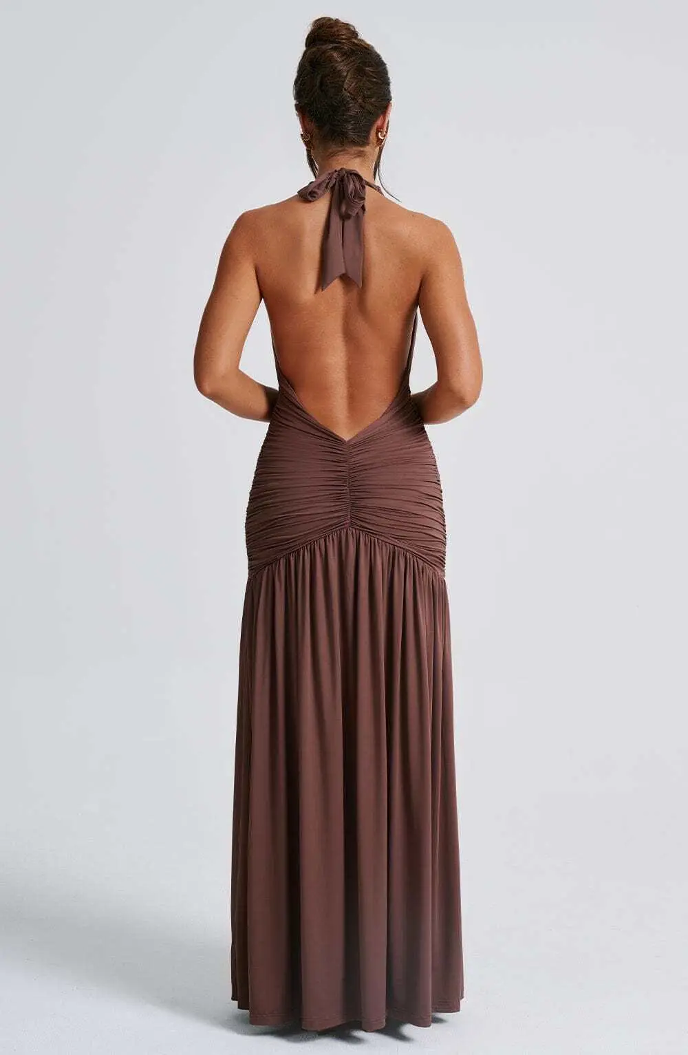 Melania Maxi Dress - Chocolate - Image 7