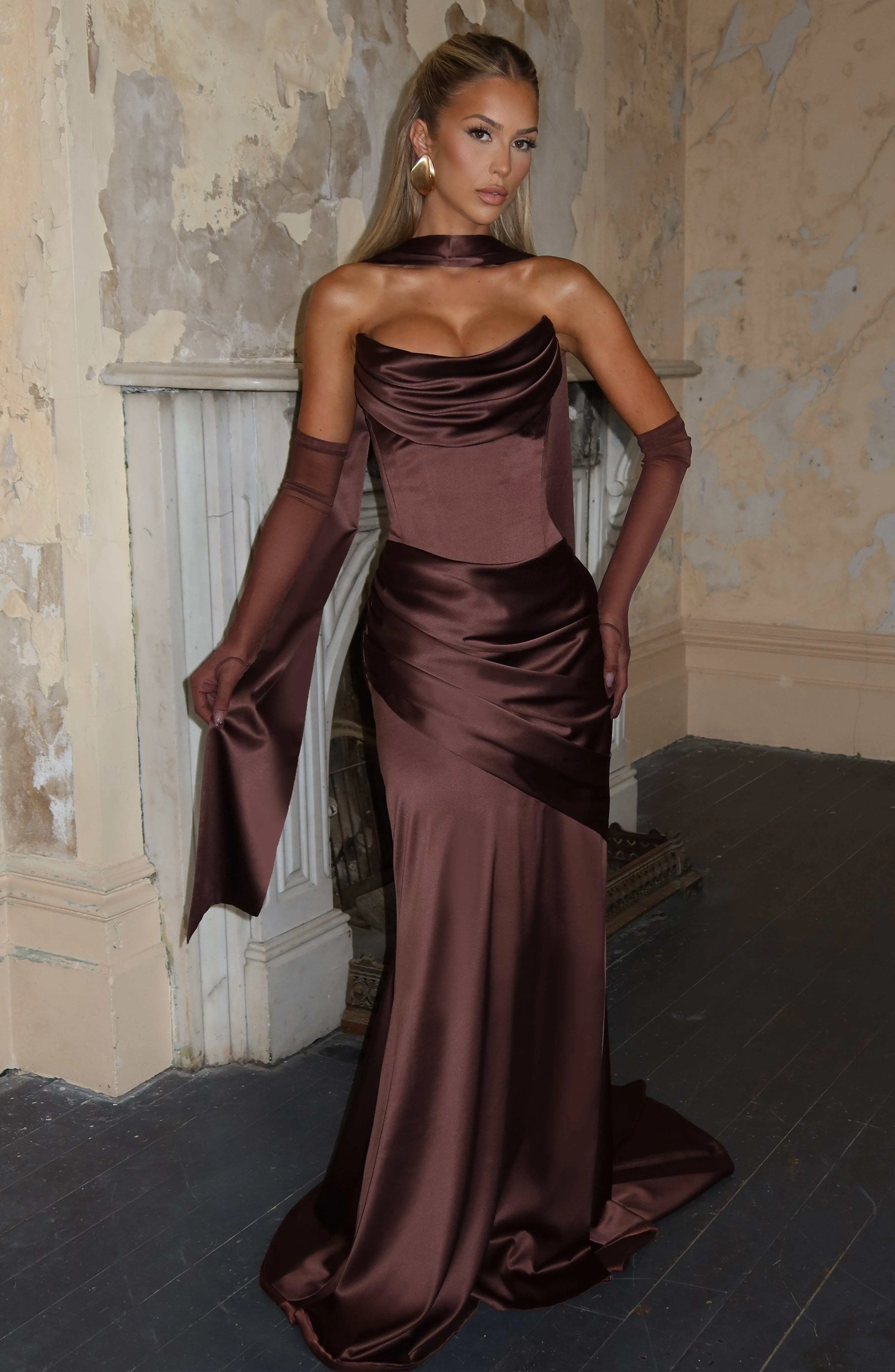 Kensington Maxi Dress - Plum Brown - Image 14