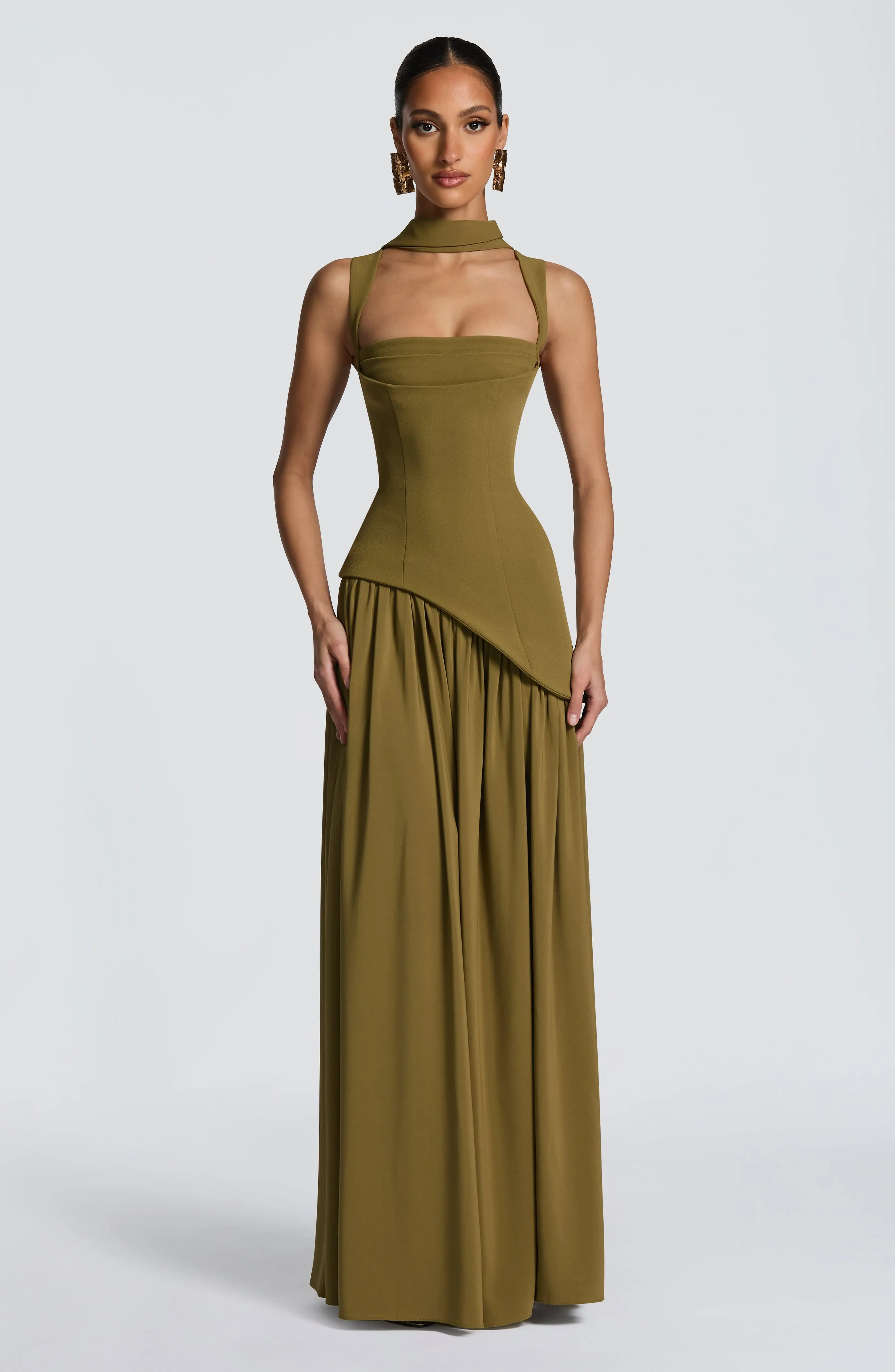 Tullulah Maxi Dress - Deep Olive - Image 4