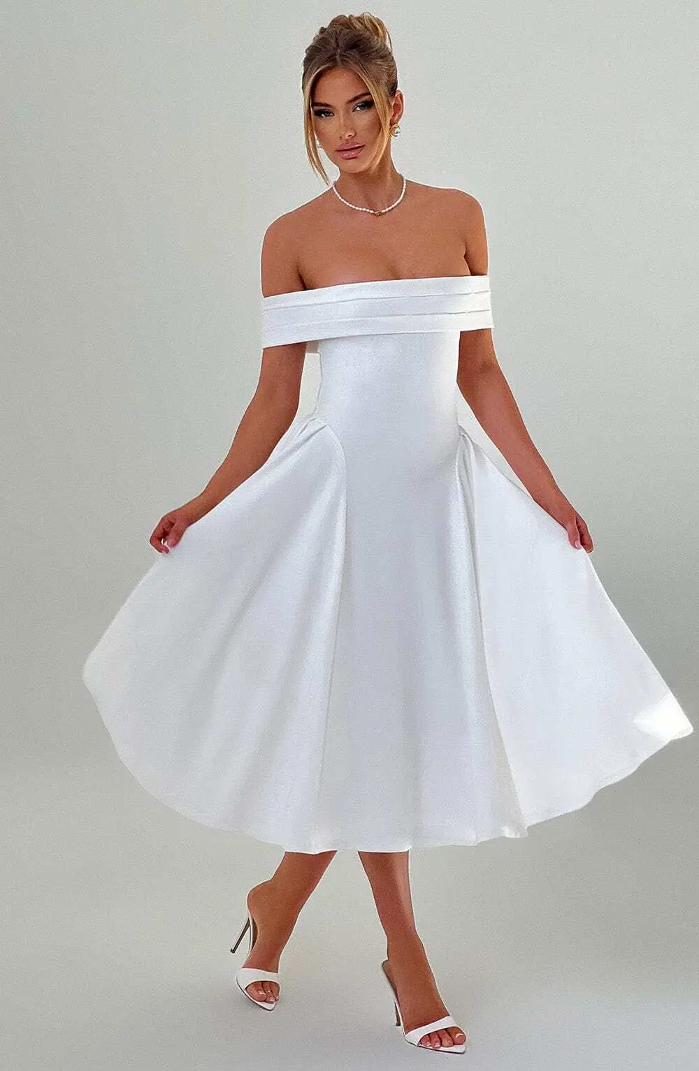 Miranda Midi Dress - Ivory - Image 8