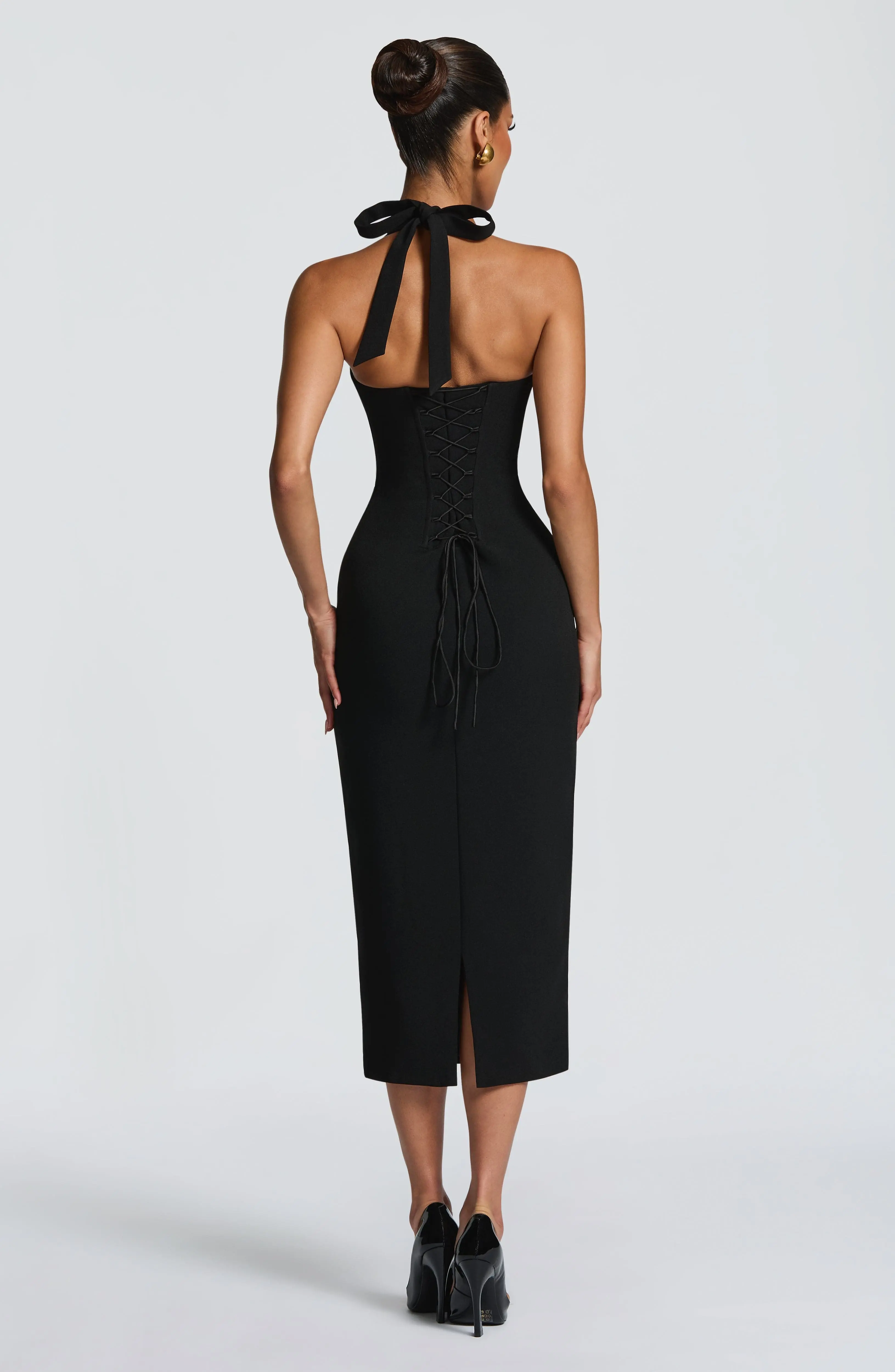 Cassia Midi Dress - Black - Image 2