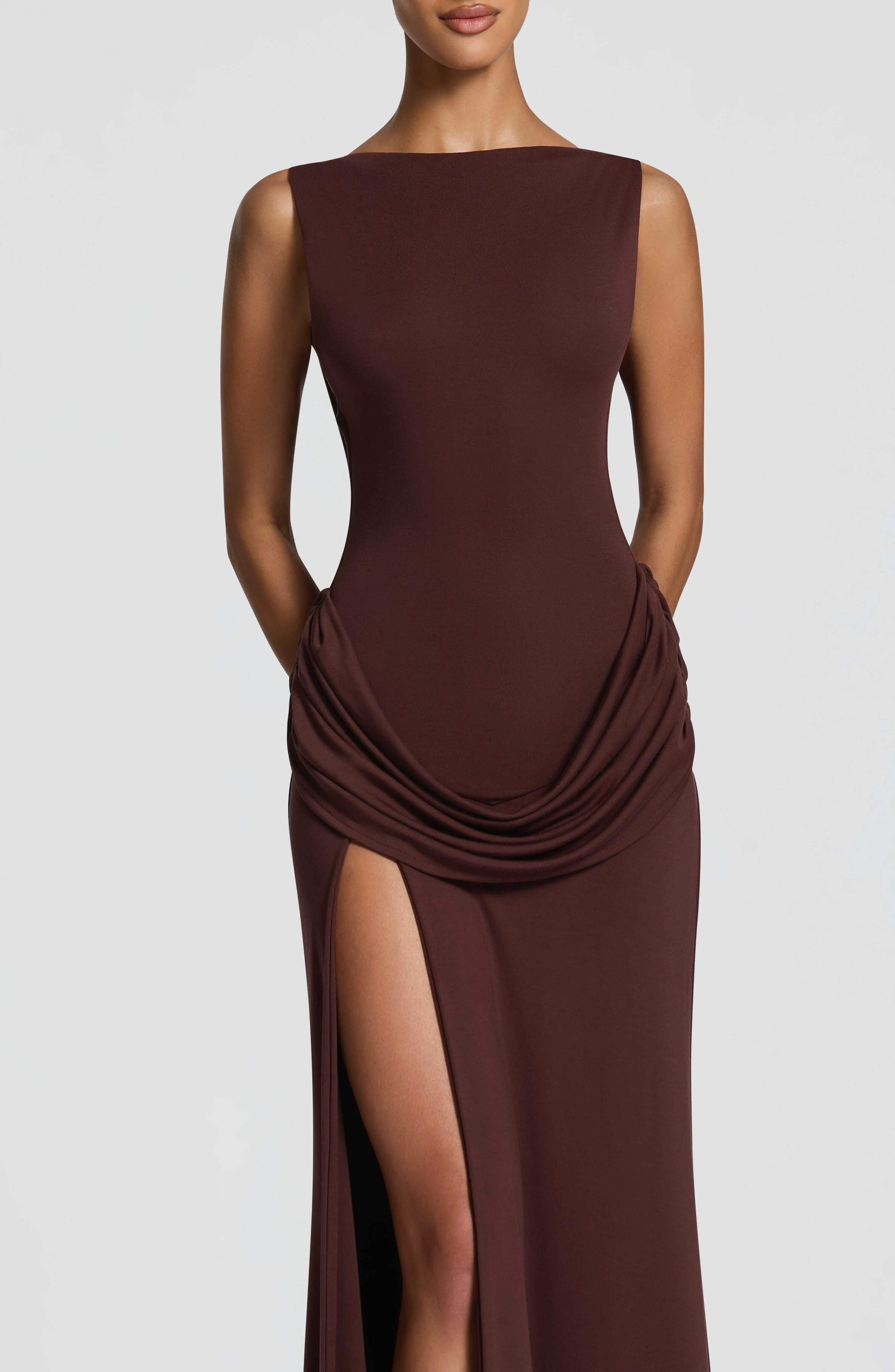 Bruna Maxi Dress - Plum Brown - Image 4
