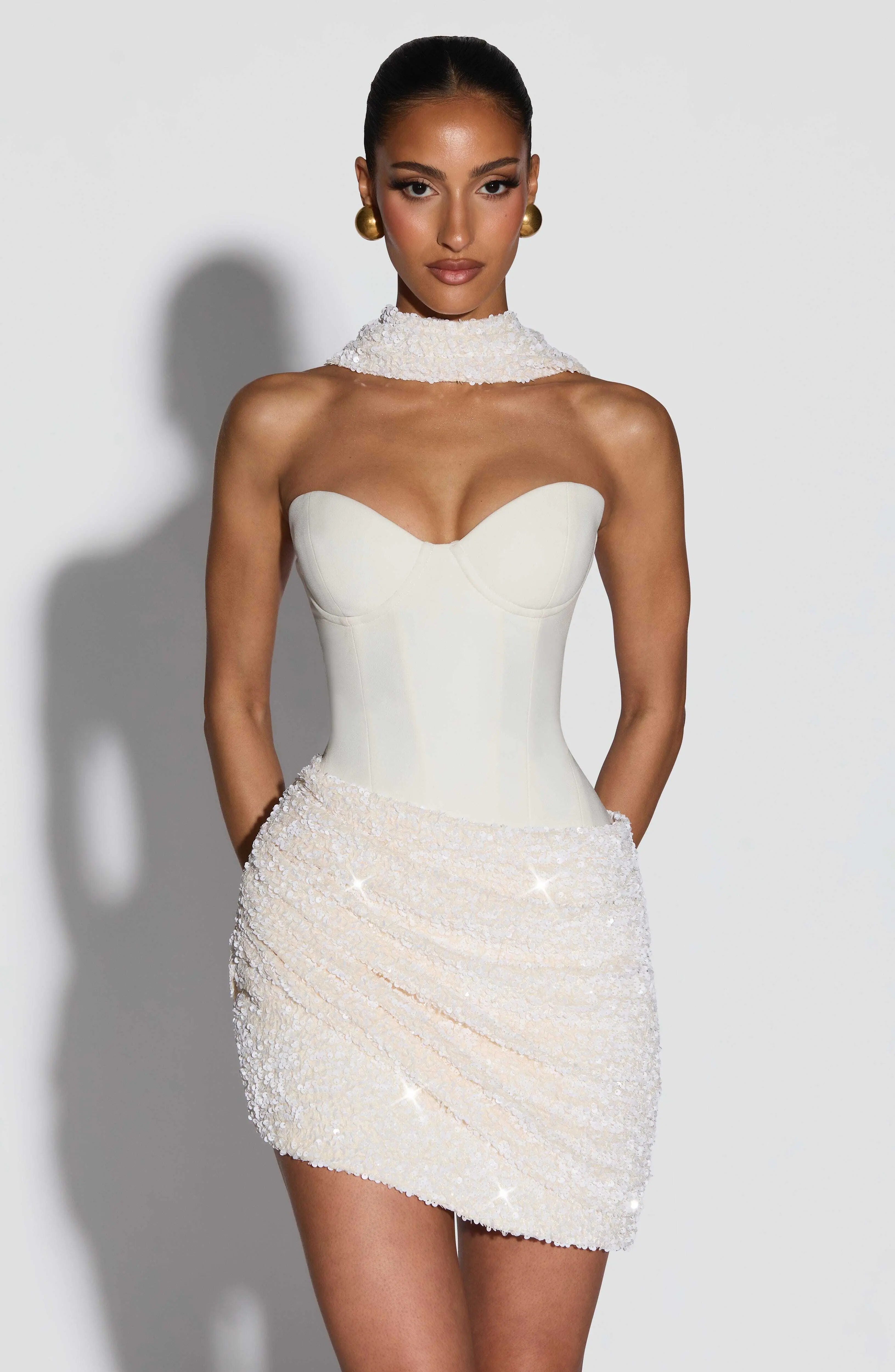 Denise Mini Dress - Ivory - Image 9