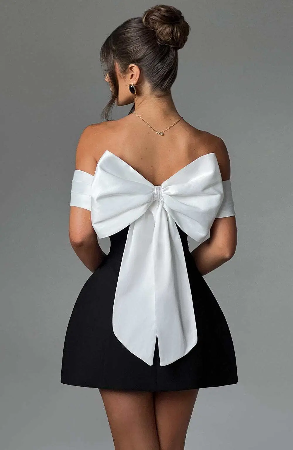 Delta Mini Dress - Black/White - Image 10
