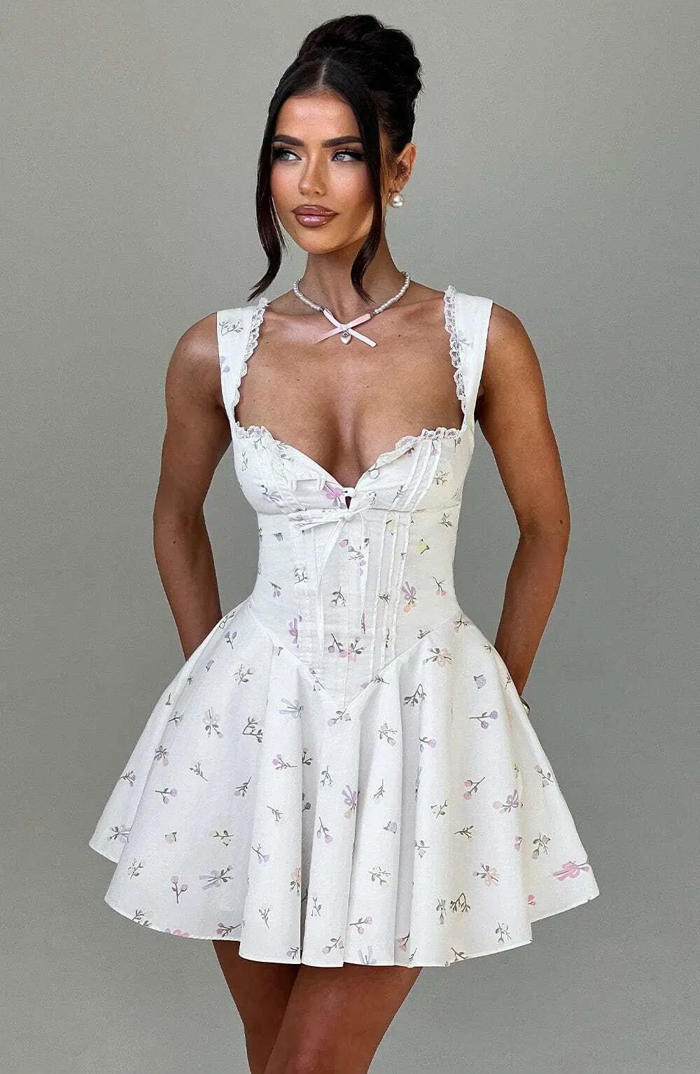 Antonella Mini Dress - Multi Floral Print - Image 4