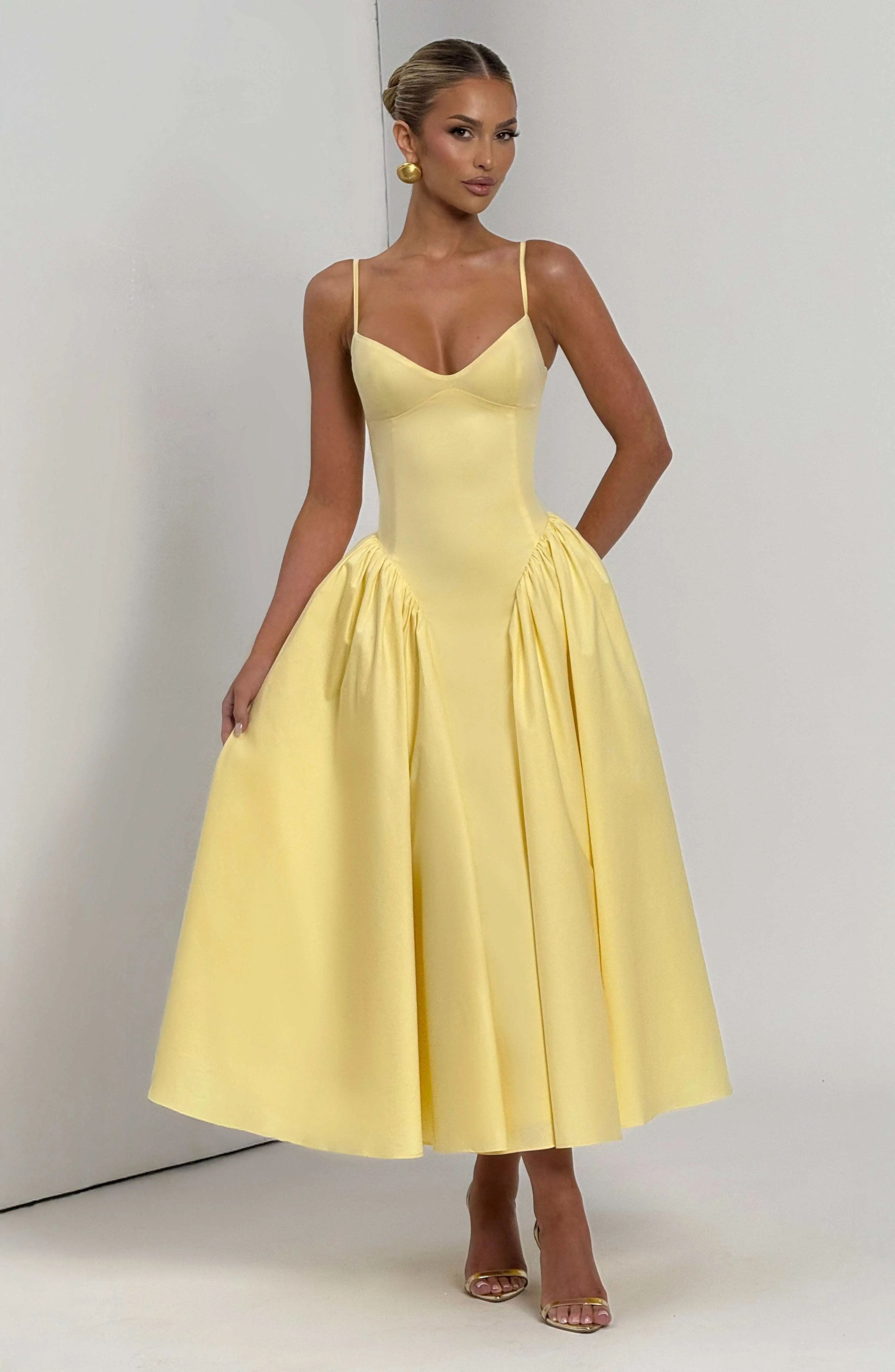 Emerson Midi Dress - Lemon - Image 6