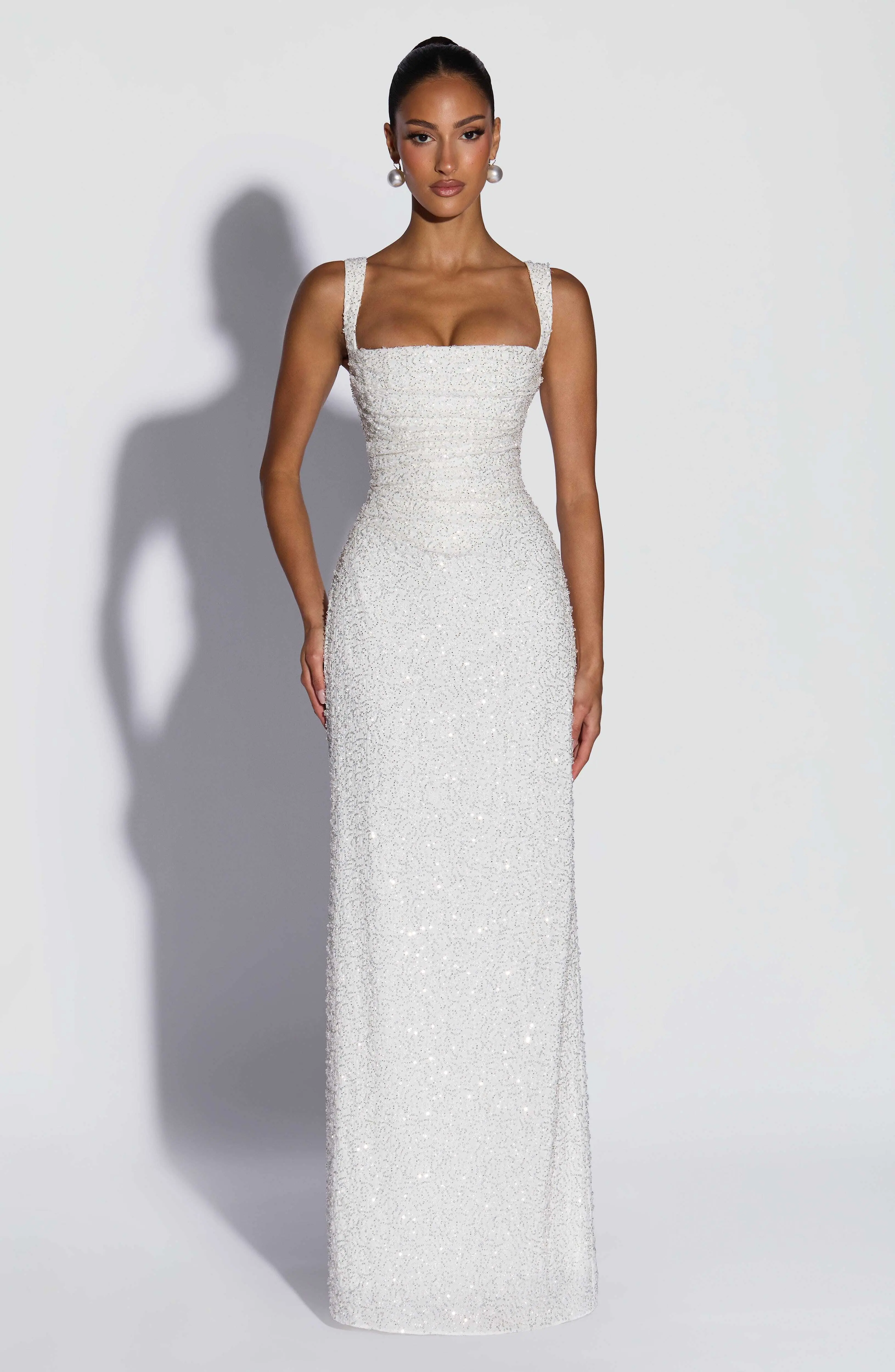 Calanthe Maxi Dress - Ivory Sparkle - Image 3