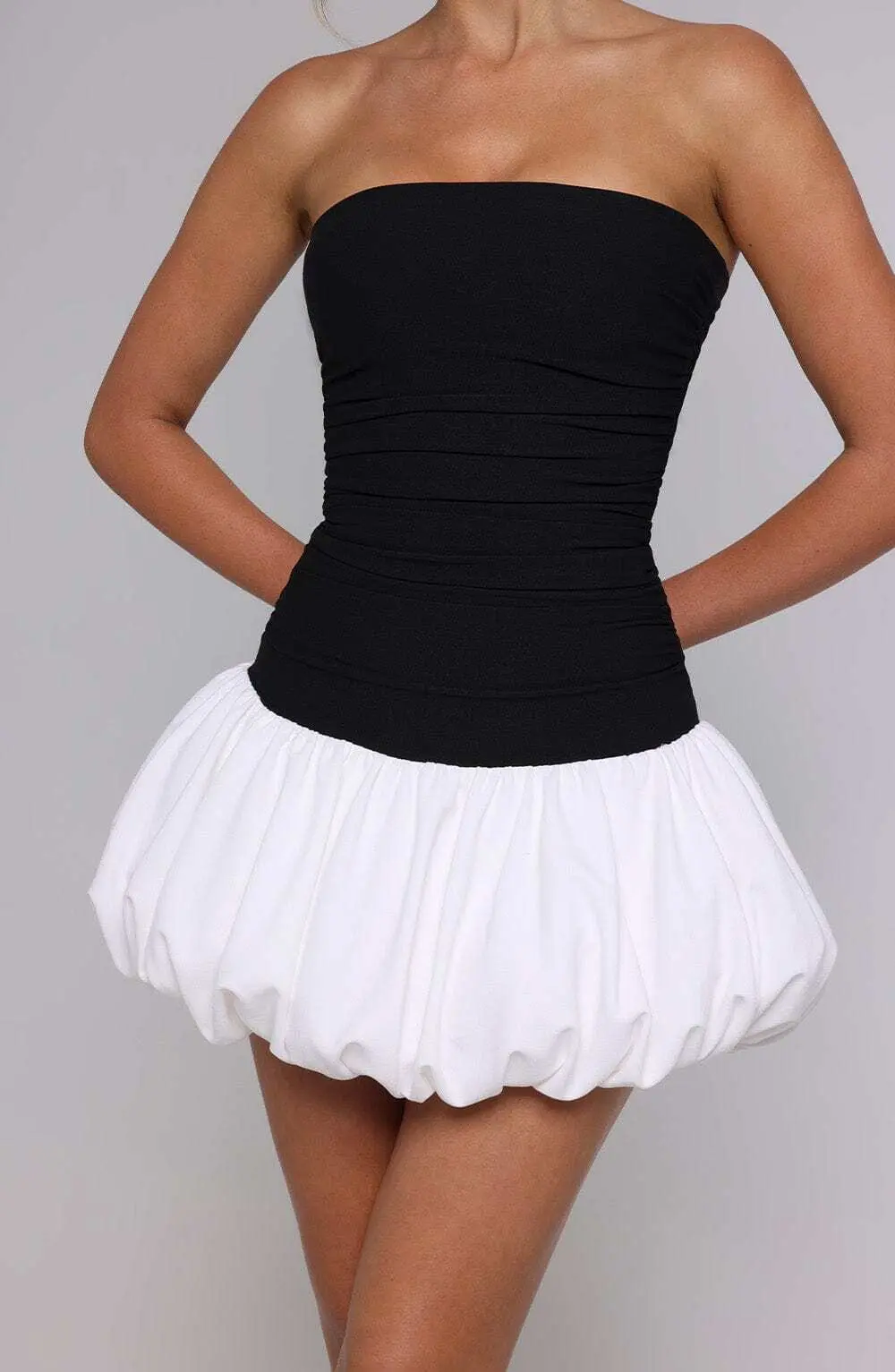 Gemma Mini Dress - Black/White - Image 8