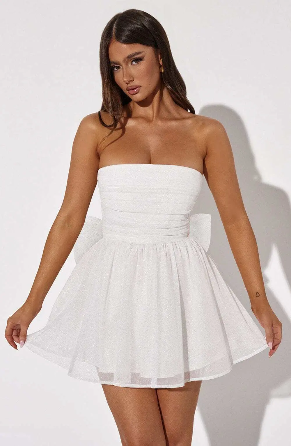 Katrina Mini Dress - Ivory Sparkle - Image 19