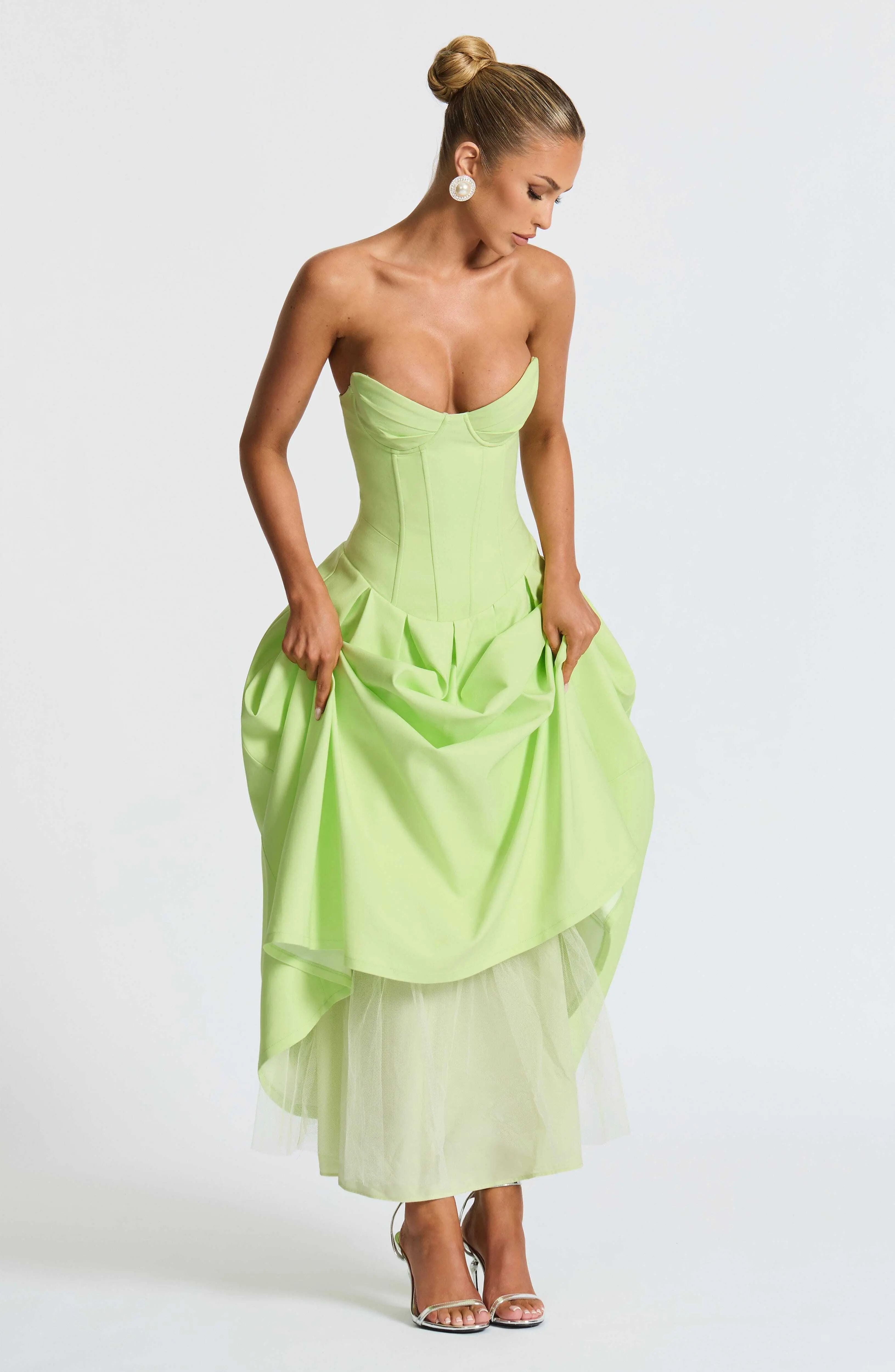 Salma Midi Dress - Lime - Image 3