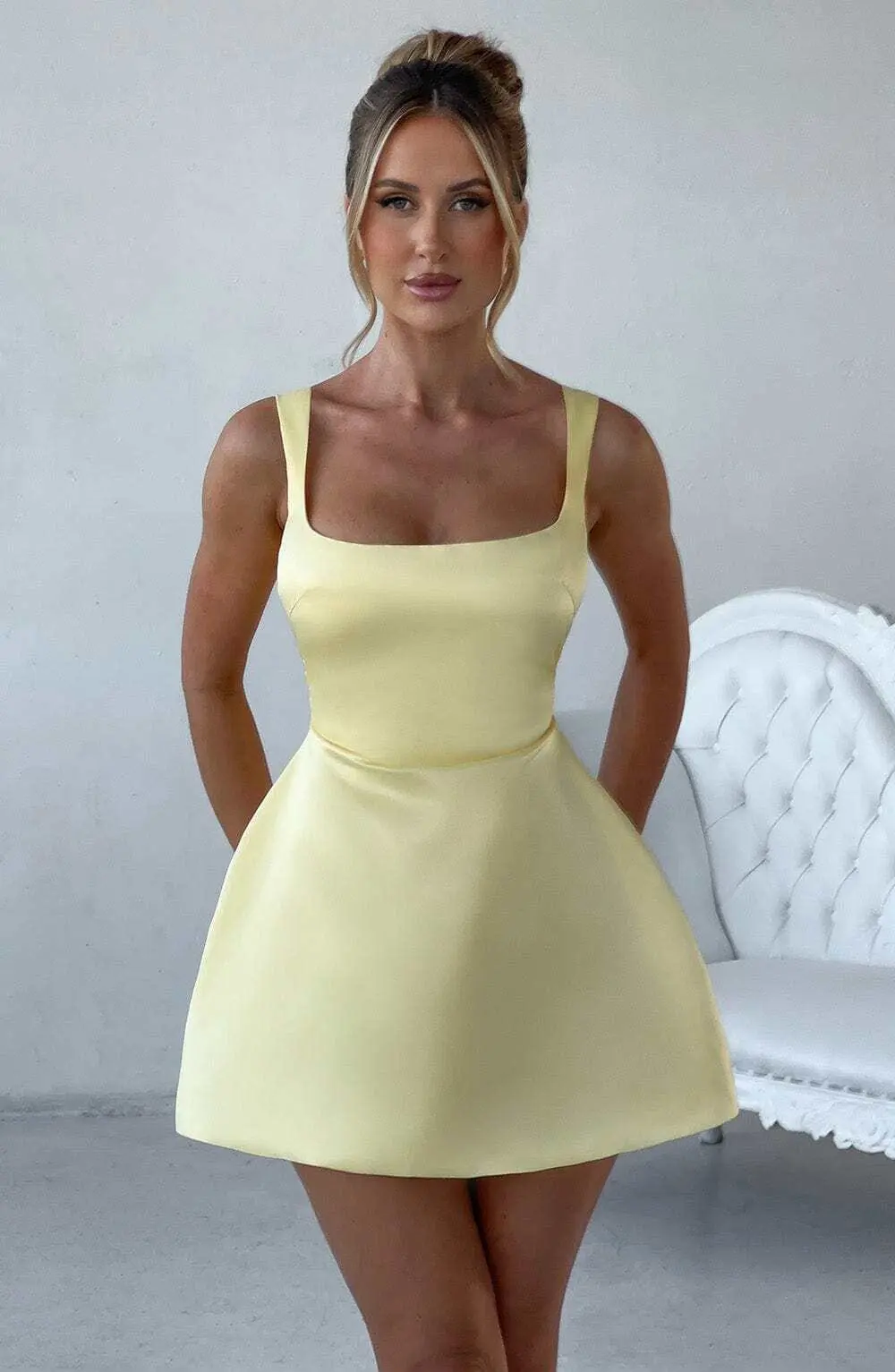 Sofie Mini Dress - Lemon - Image 8