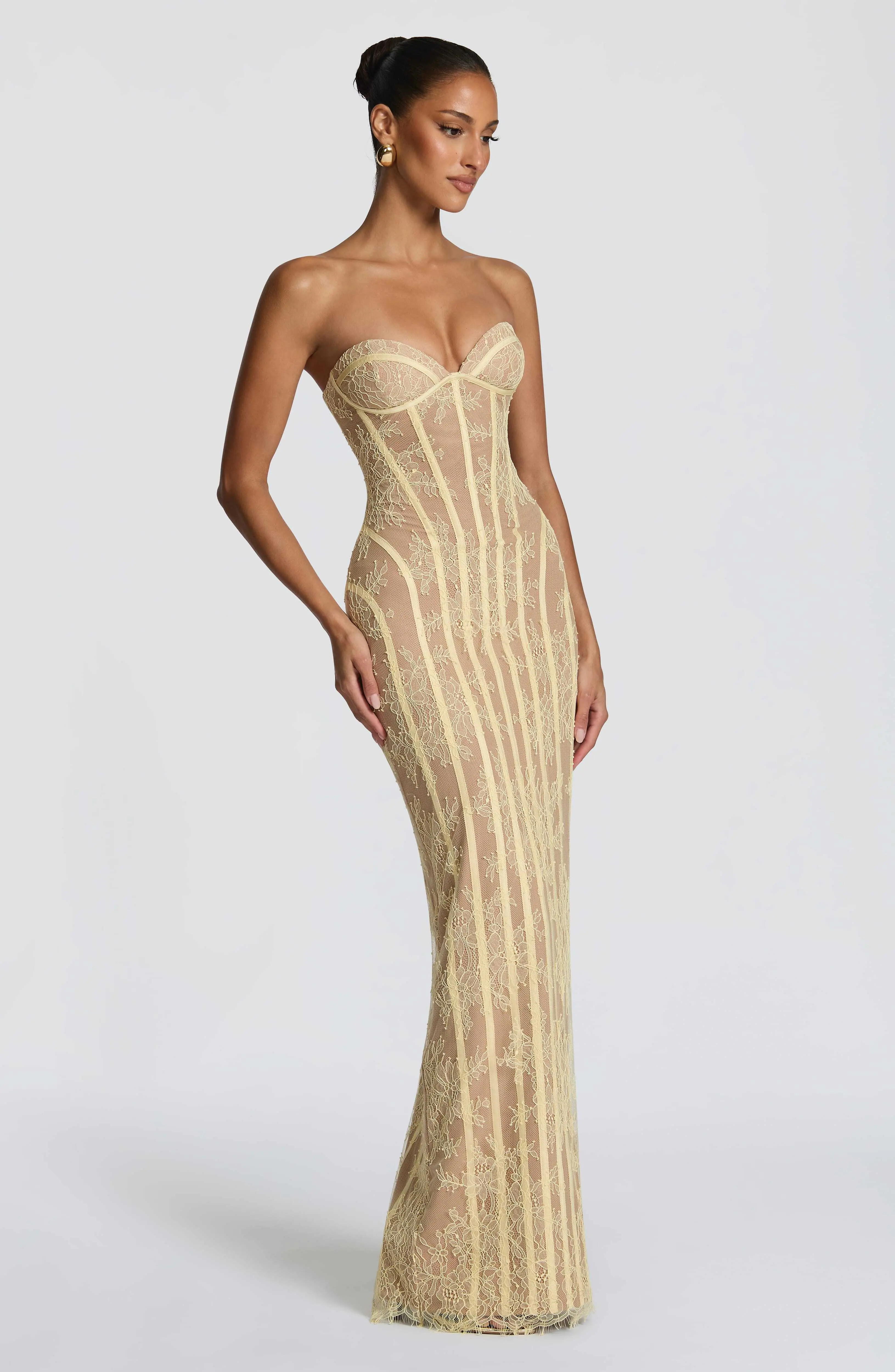 Sian Maxi Dress - Lemon - Image 4